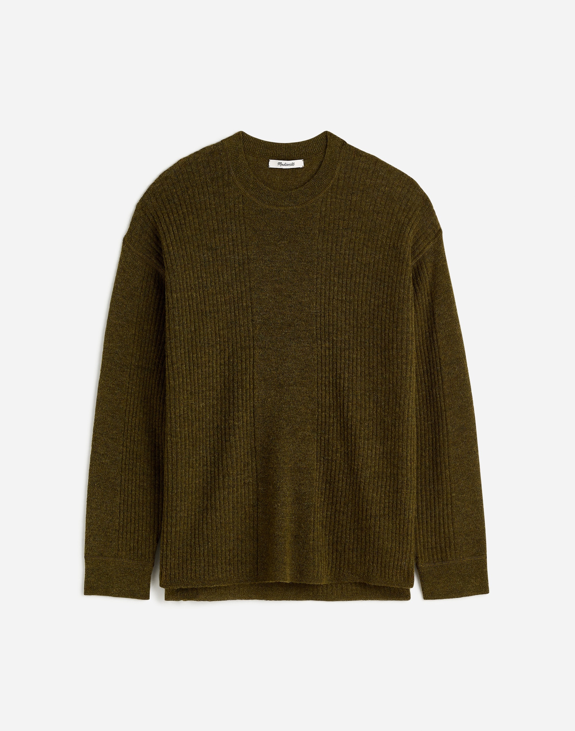 Ribbed Alpaca-Blend Crewneck Sweater