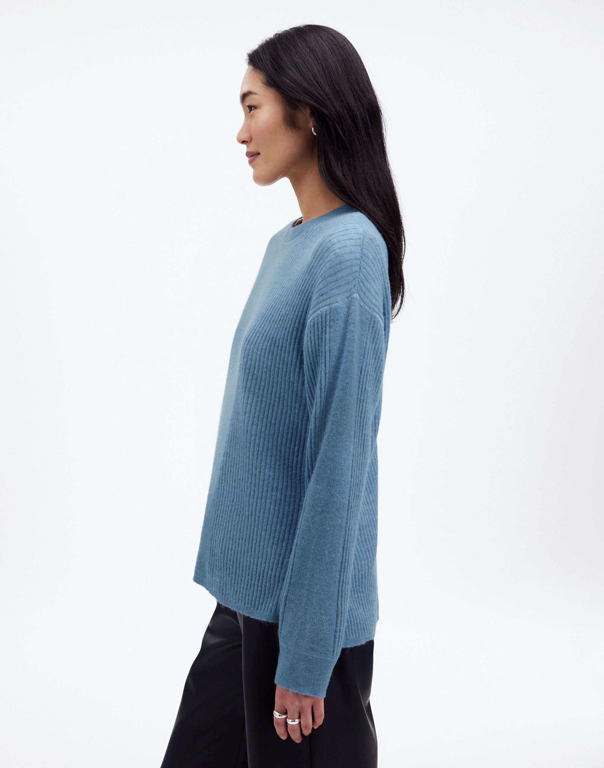 Ribbed Alpaca-Blend Crewneck Sweater
