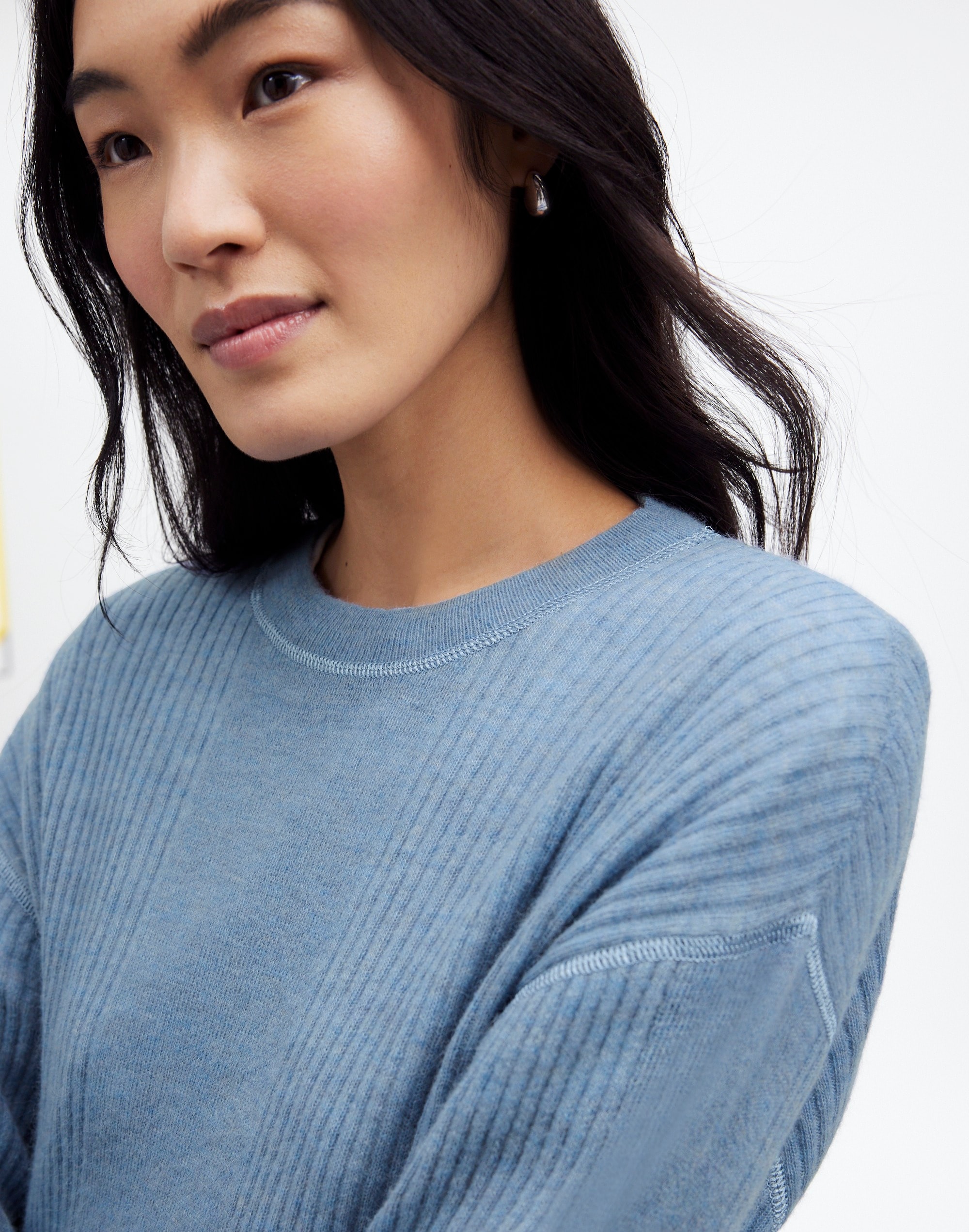 Ribbed Alpaca-Blend Crewneck Sweater