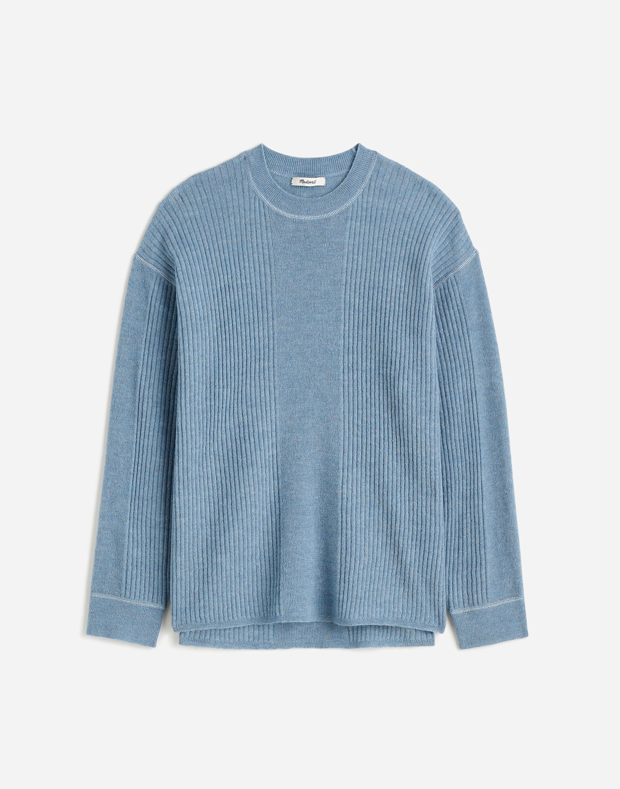 Ribbed Alpaca-Blend Crewneck Sweater