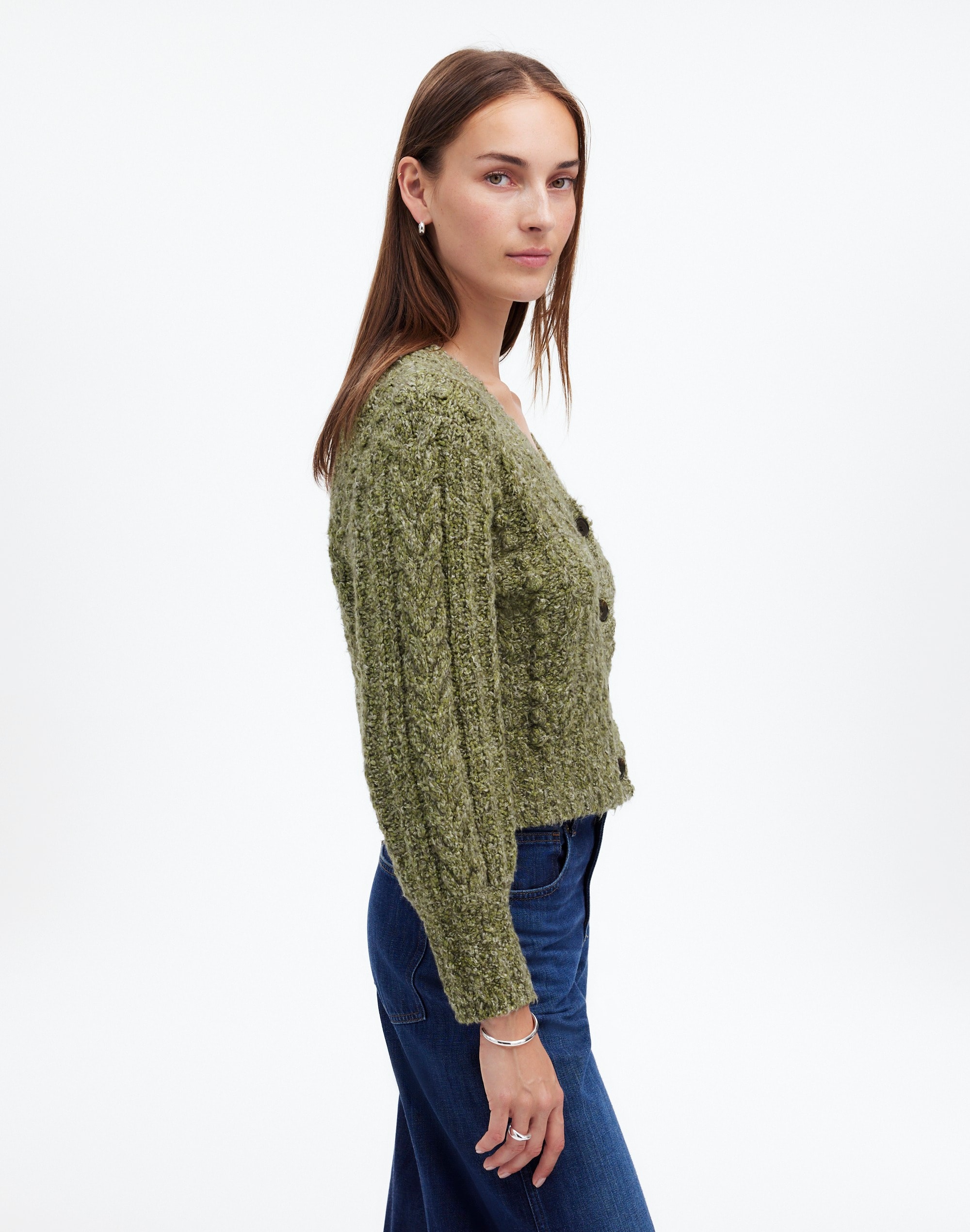 Cable V-Neck Cardigan
