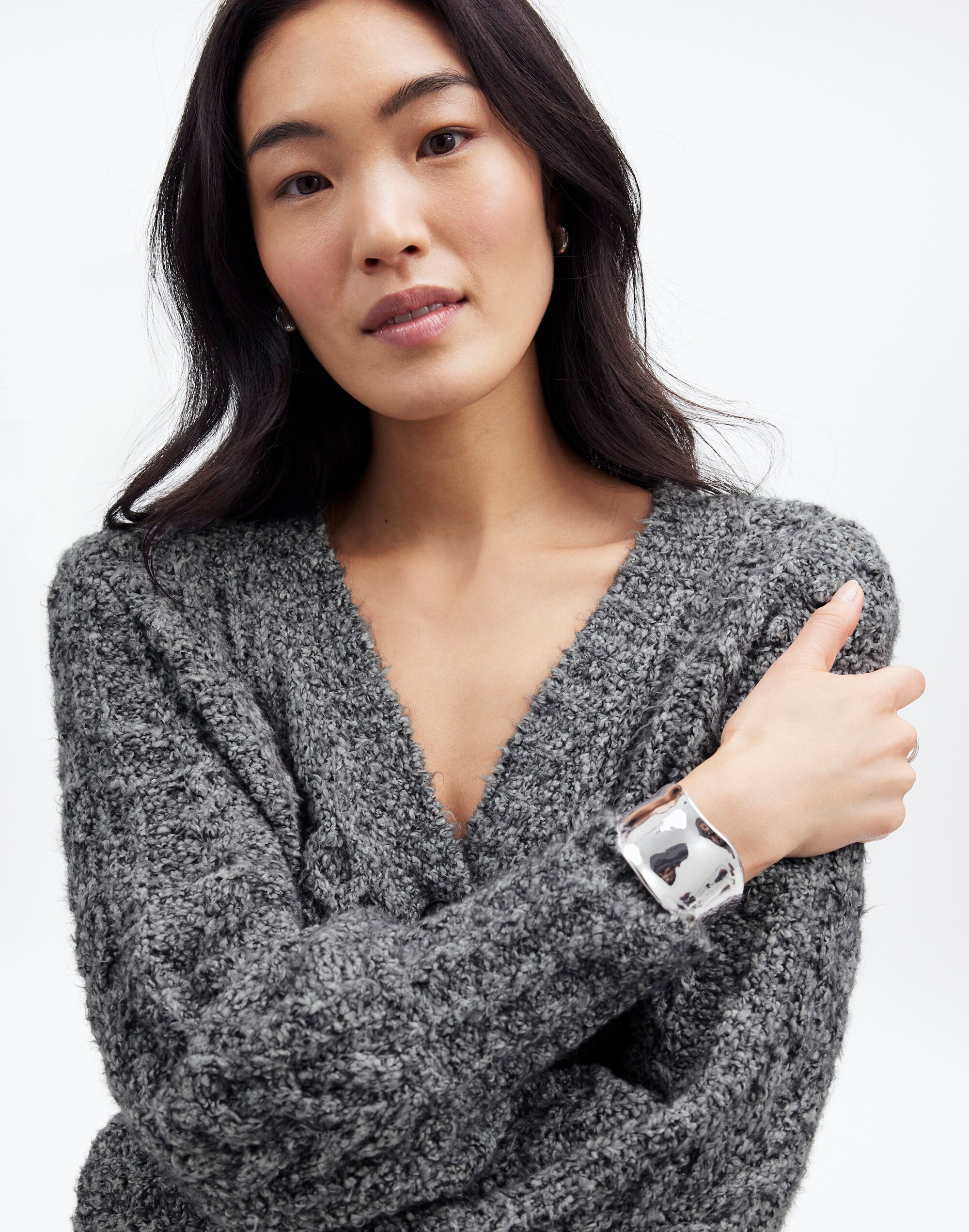 Cable V-Neck Cardigan