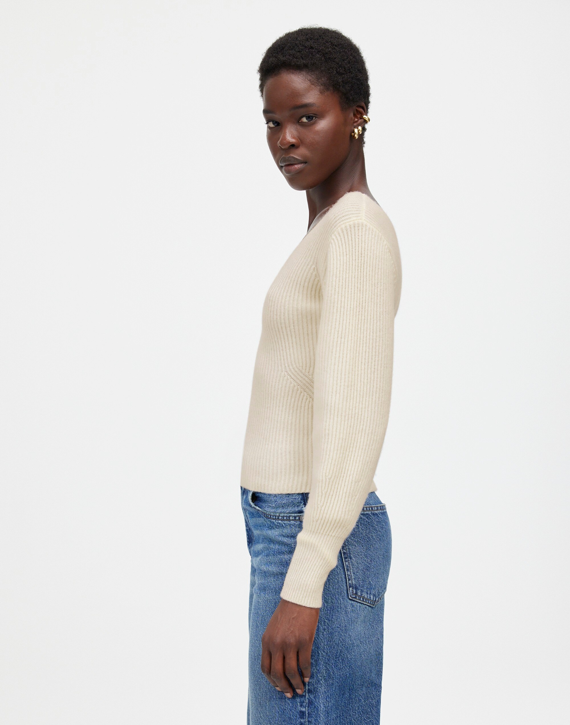 SoftWool Square-Neck Pullover Sweater