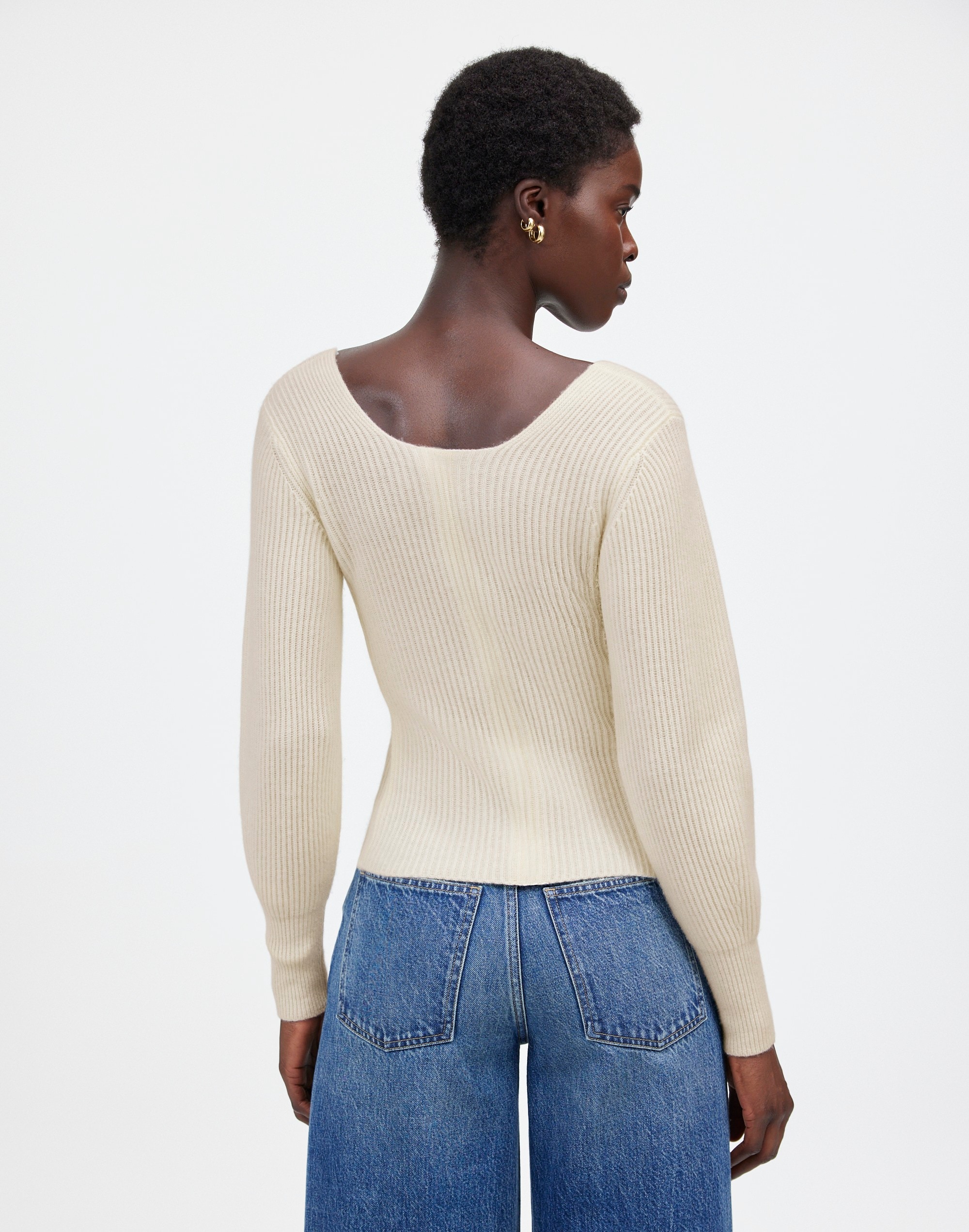 SoftWool Square-Neck Pullover Sweater