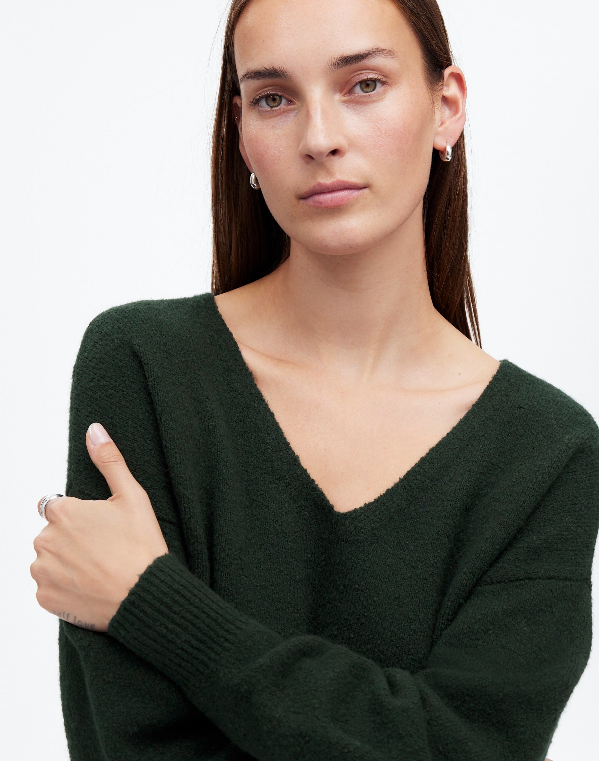 Wedged V-Neck Sweater | Madewell