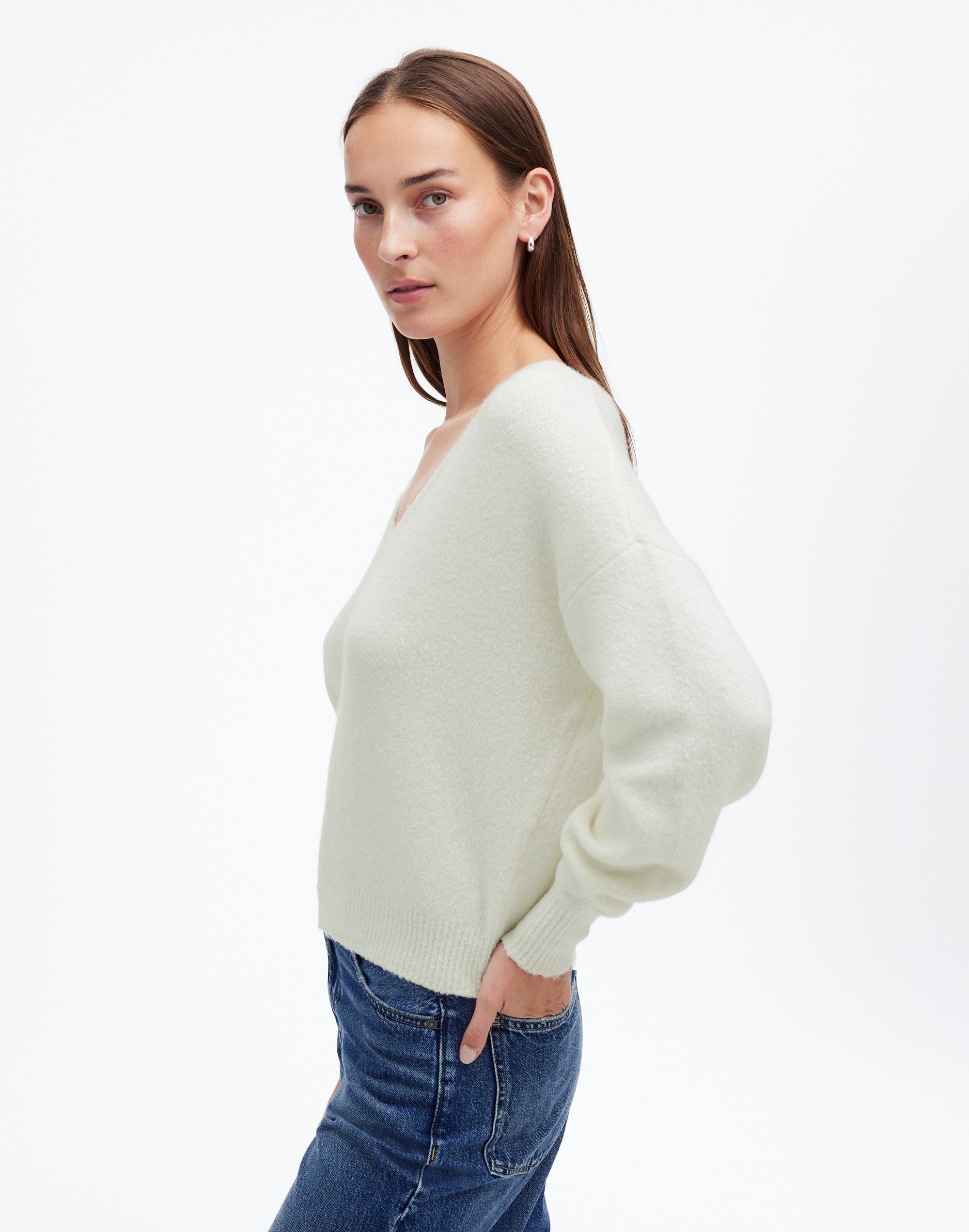 Wedged V-Neck Sweater