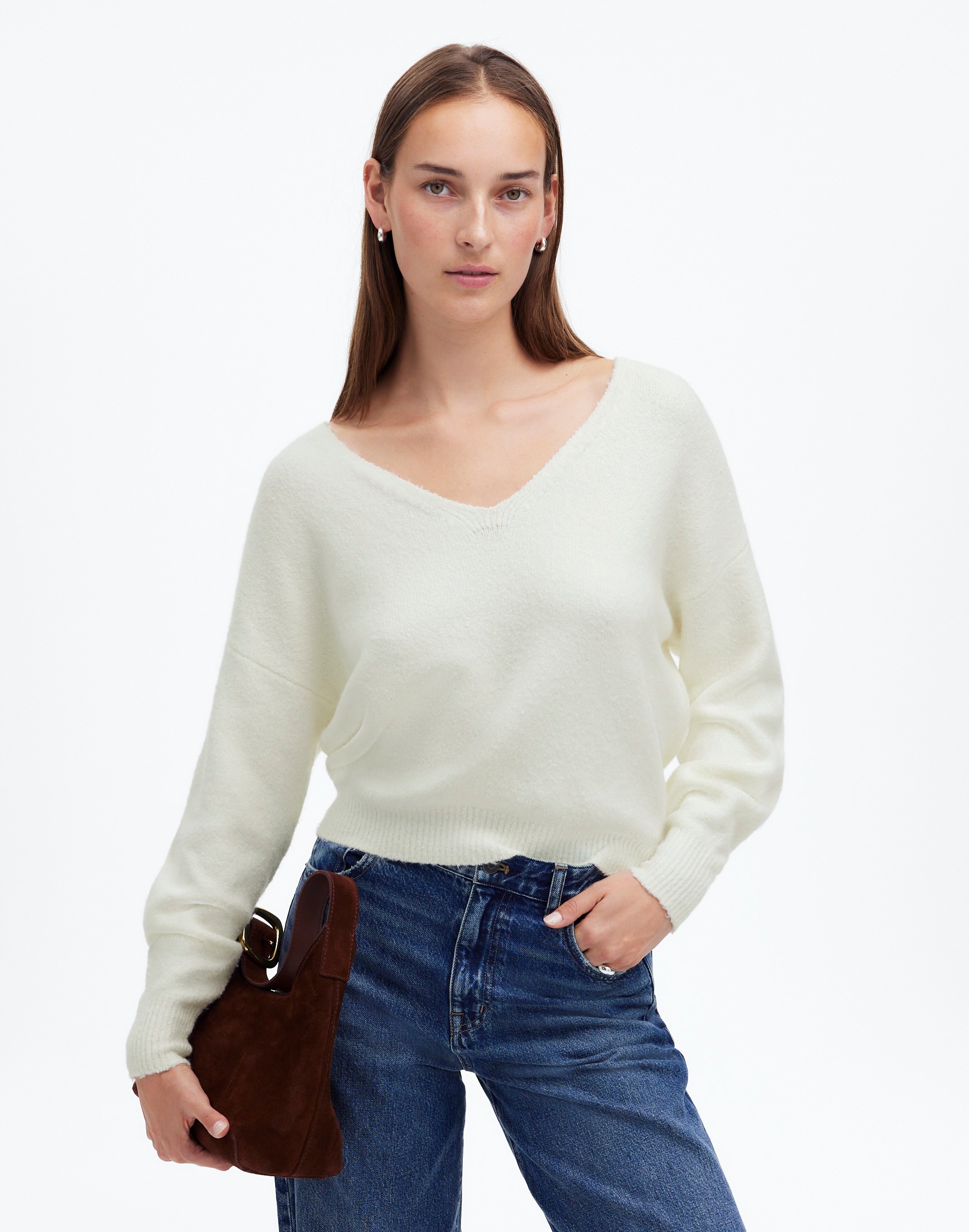 Wedged V-Neck Sweater