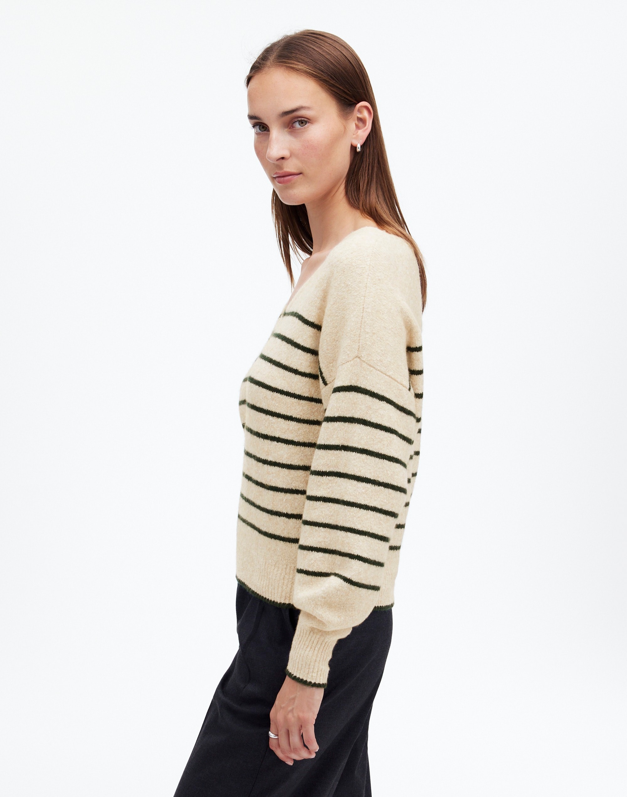 Wedged V-Neck Sweater