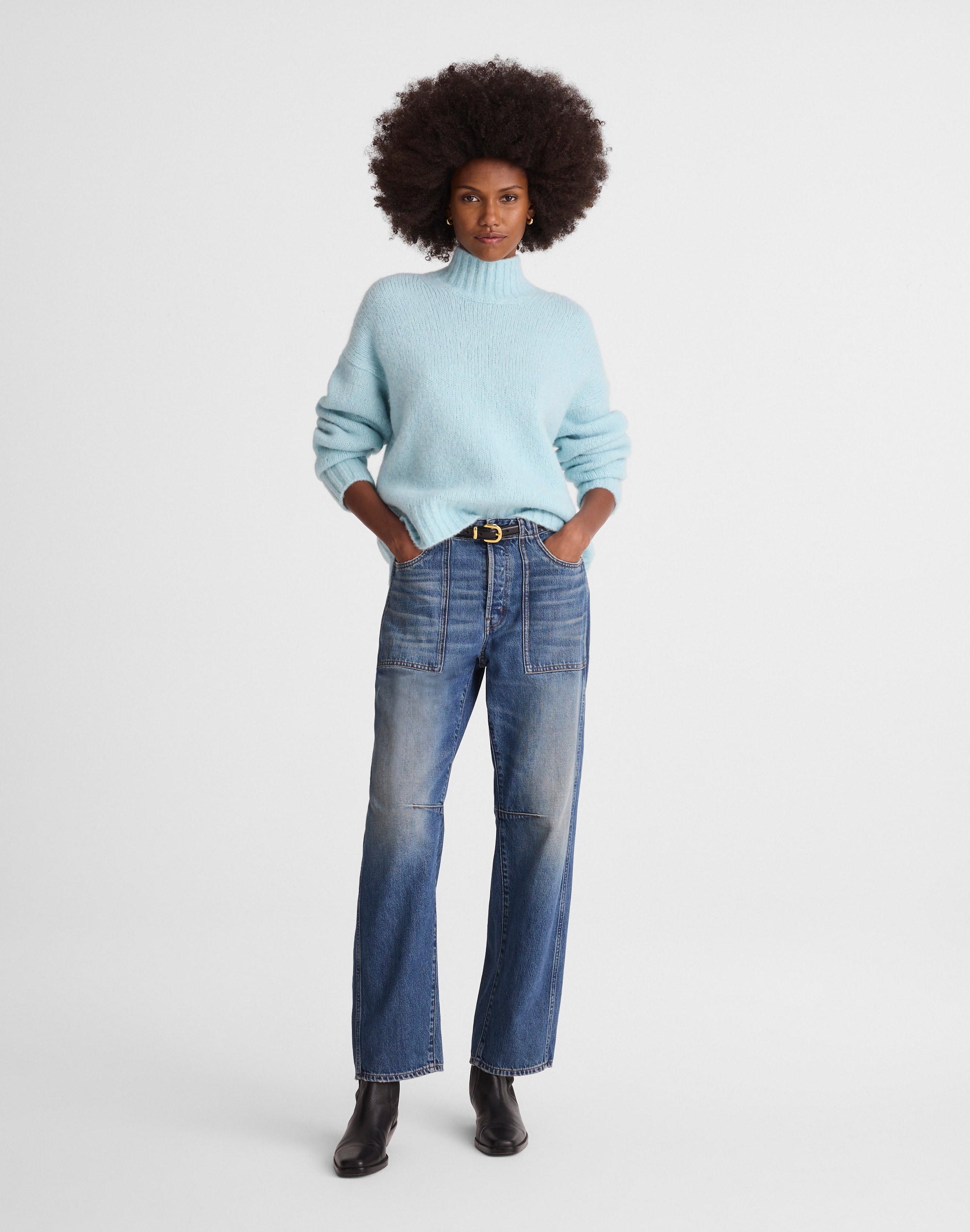 Chunky-Knit Alpaca-Blend Turtleneck