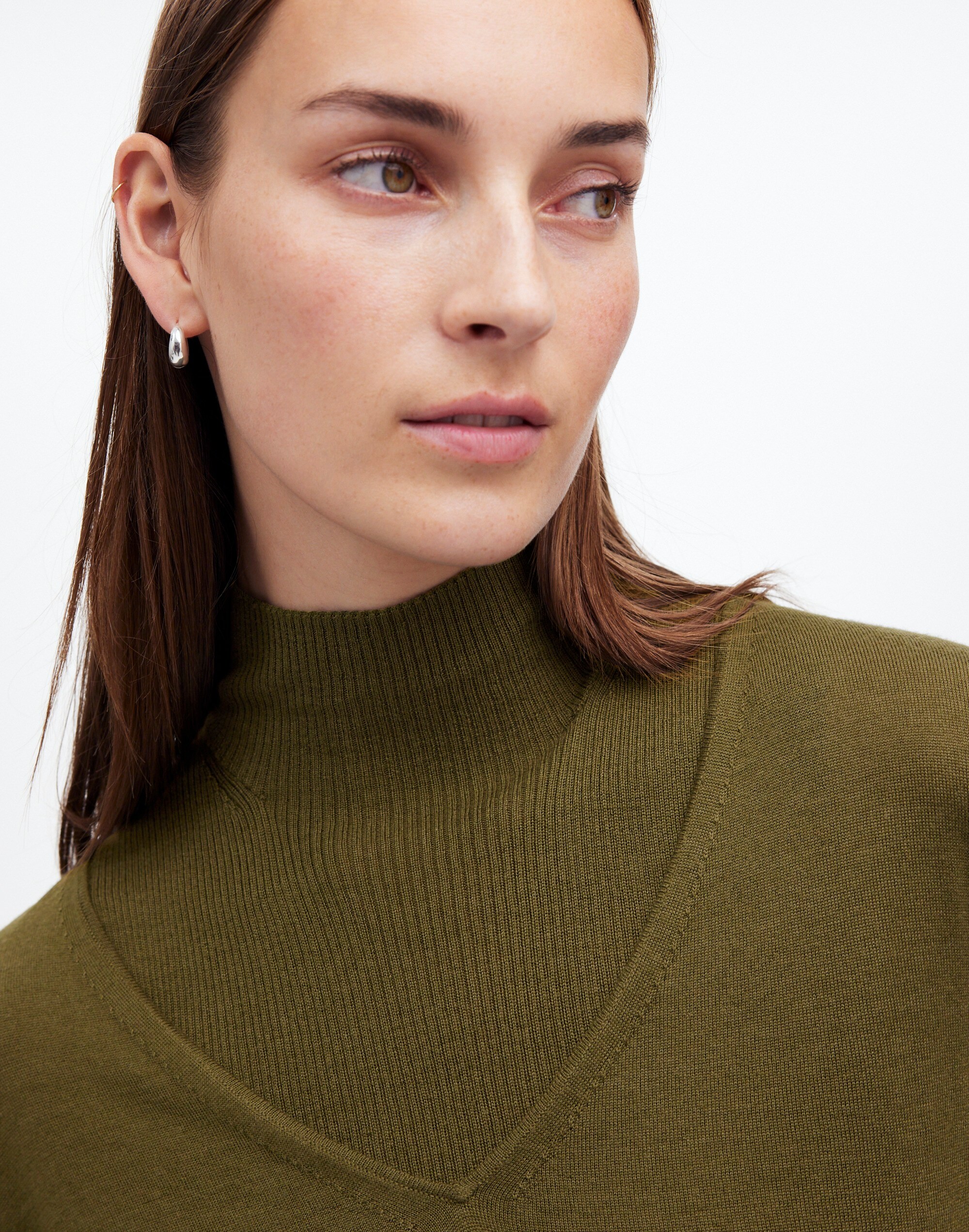 Merino Wool-Silk Blend V-Neck Sweater