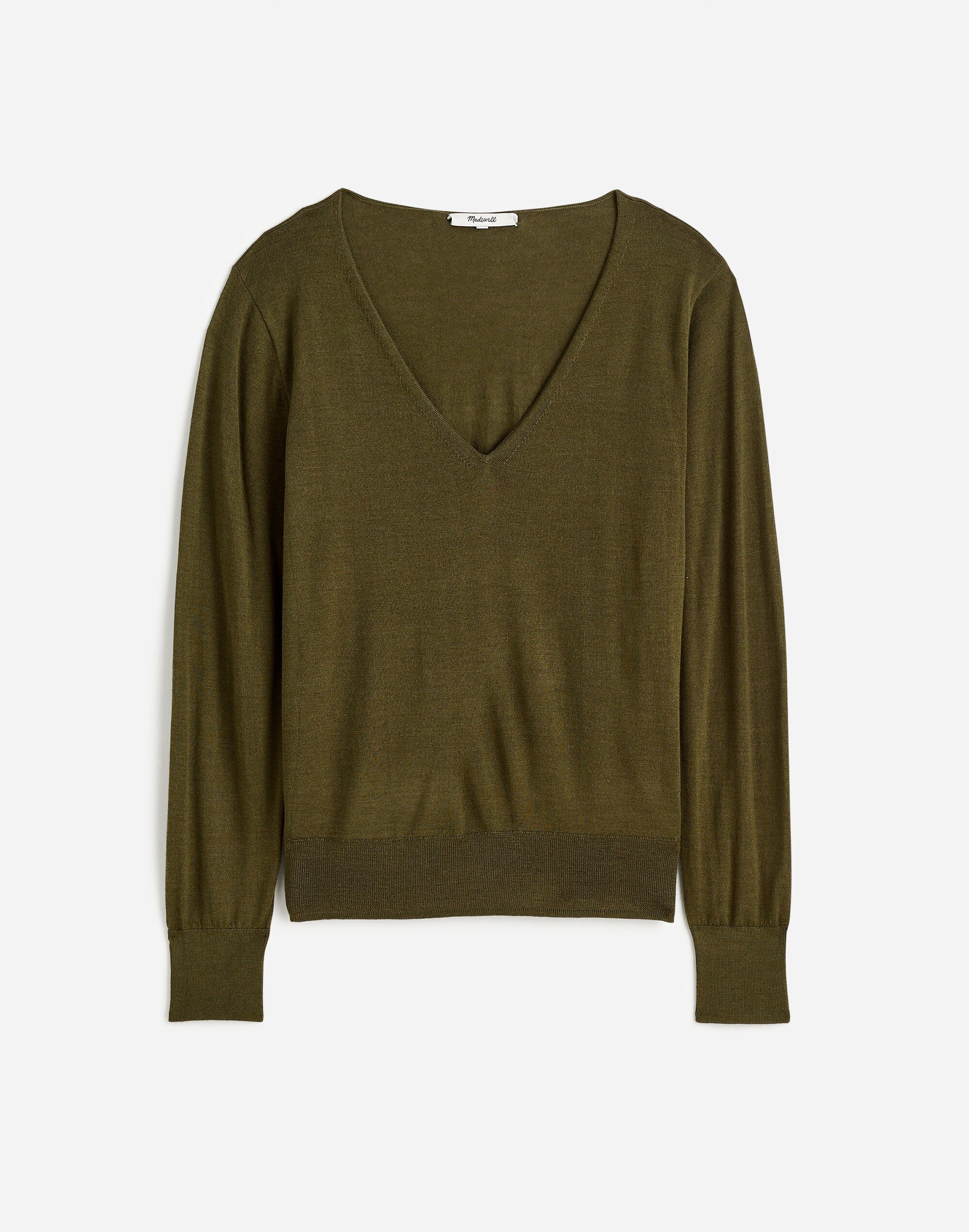 Merino Wool-Silk Blend V-Neck Sweater