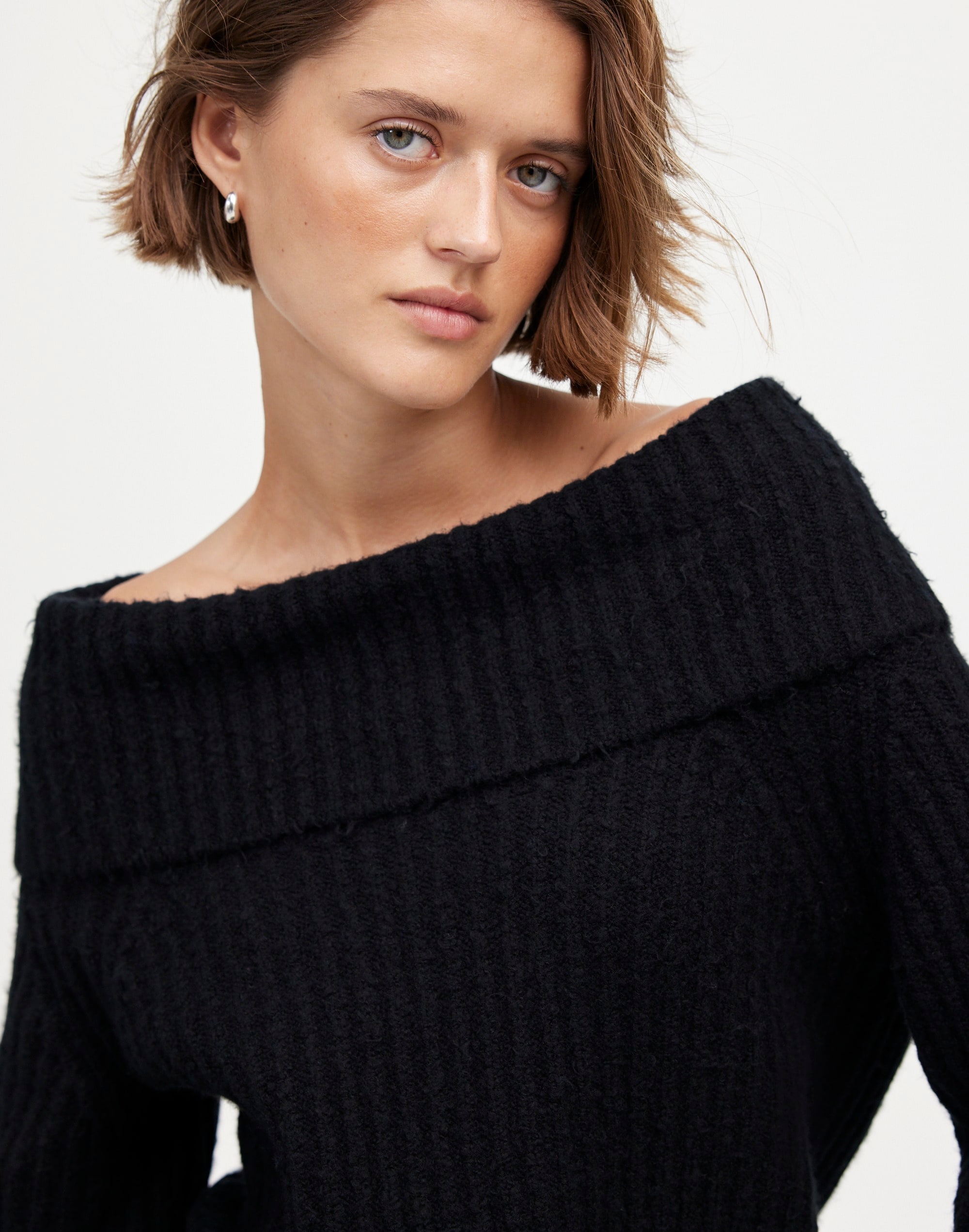 Cotton-Blend Off-Shoulder Sweater