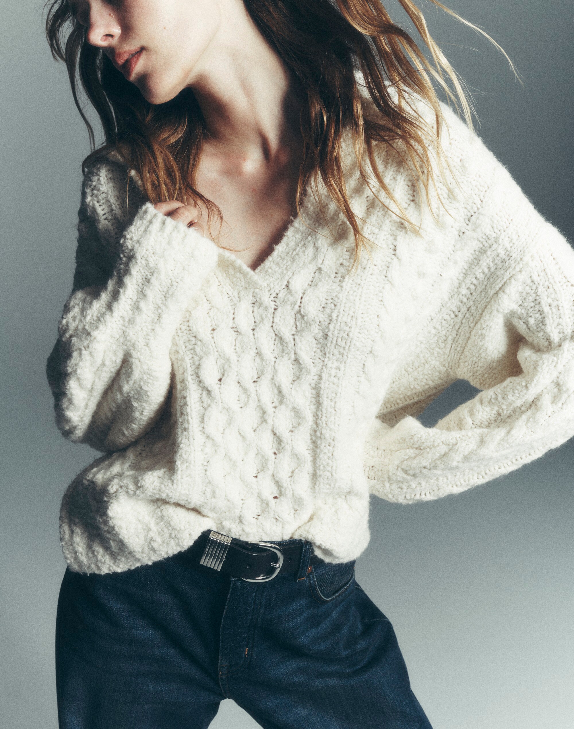 Buckle Detail Wool-Blend Sweater