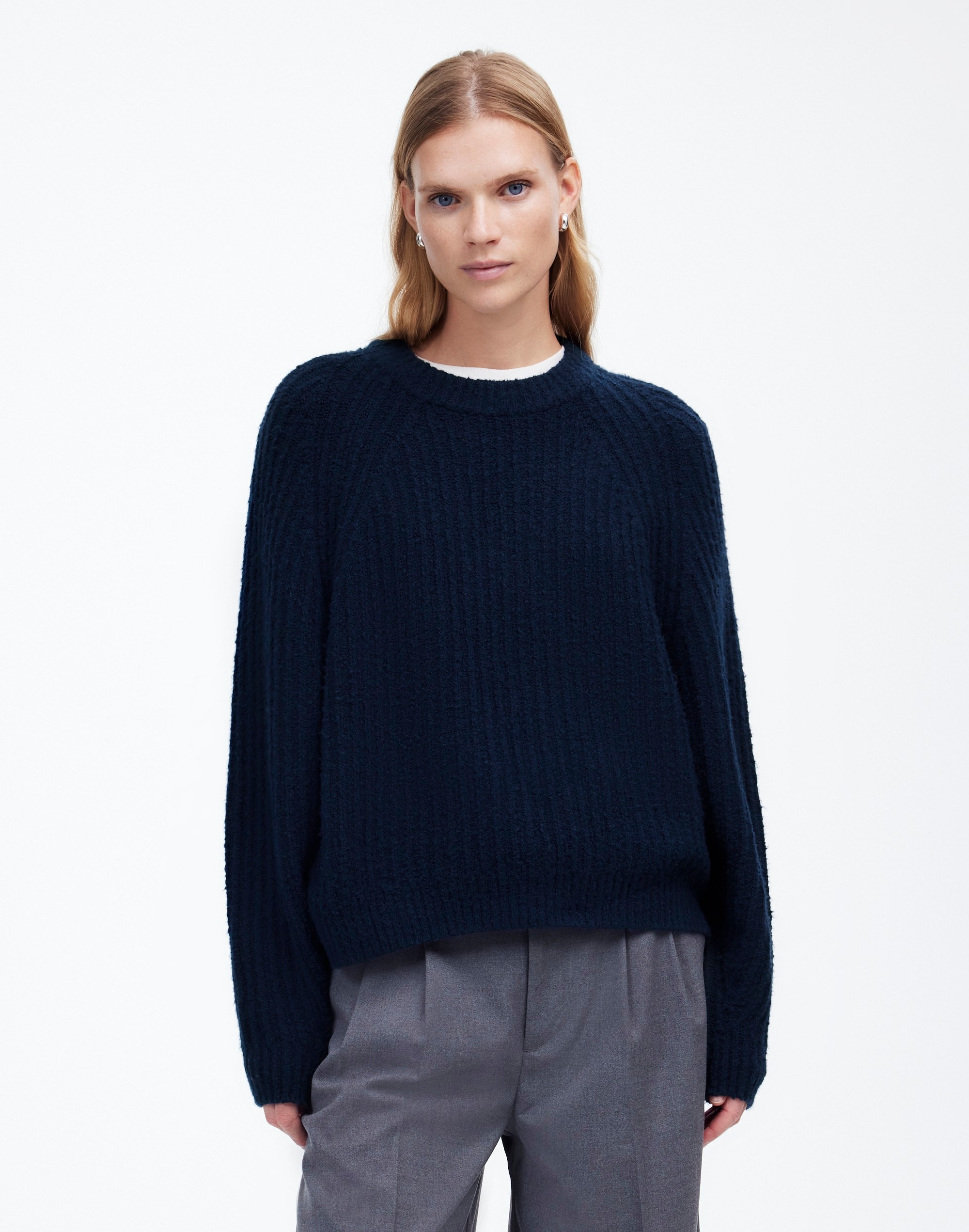 Ribbed Cotton-Blend Sweater