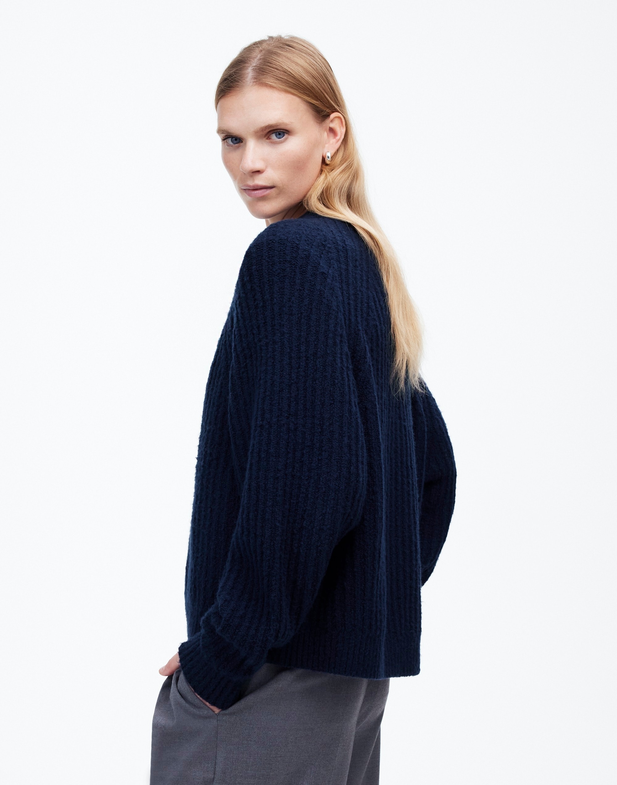 Ribbed Cotton-Blend Sweater