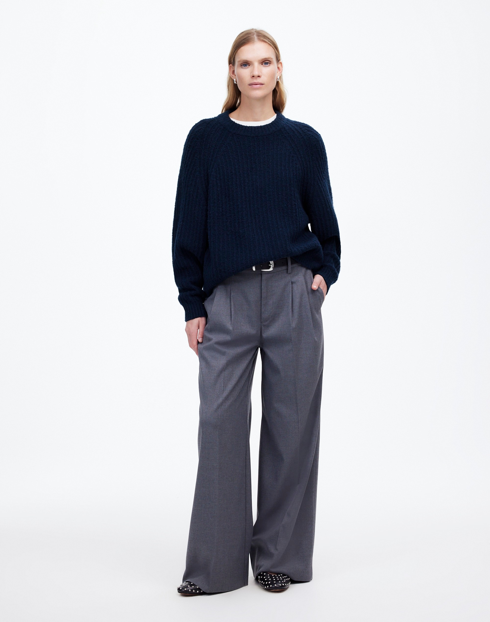 Ribbed Cotton-Blend Sweater