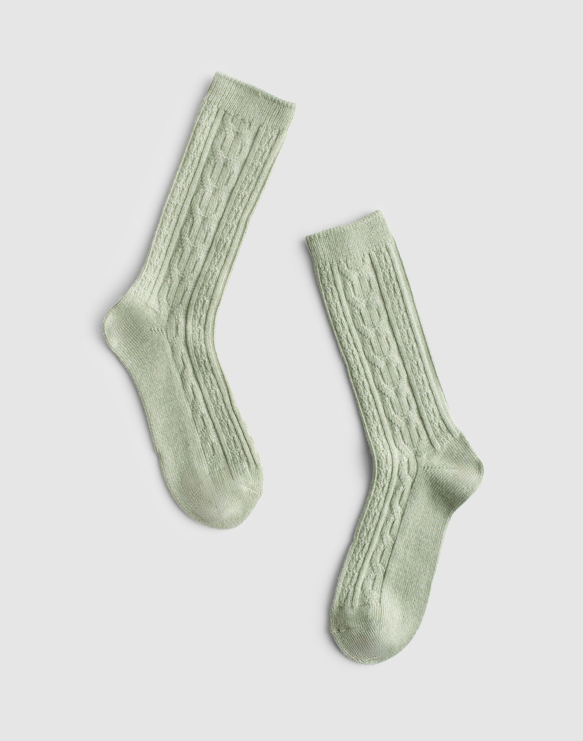 cable-knit trouser socks