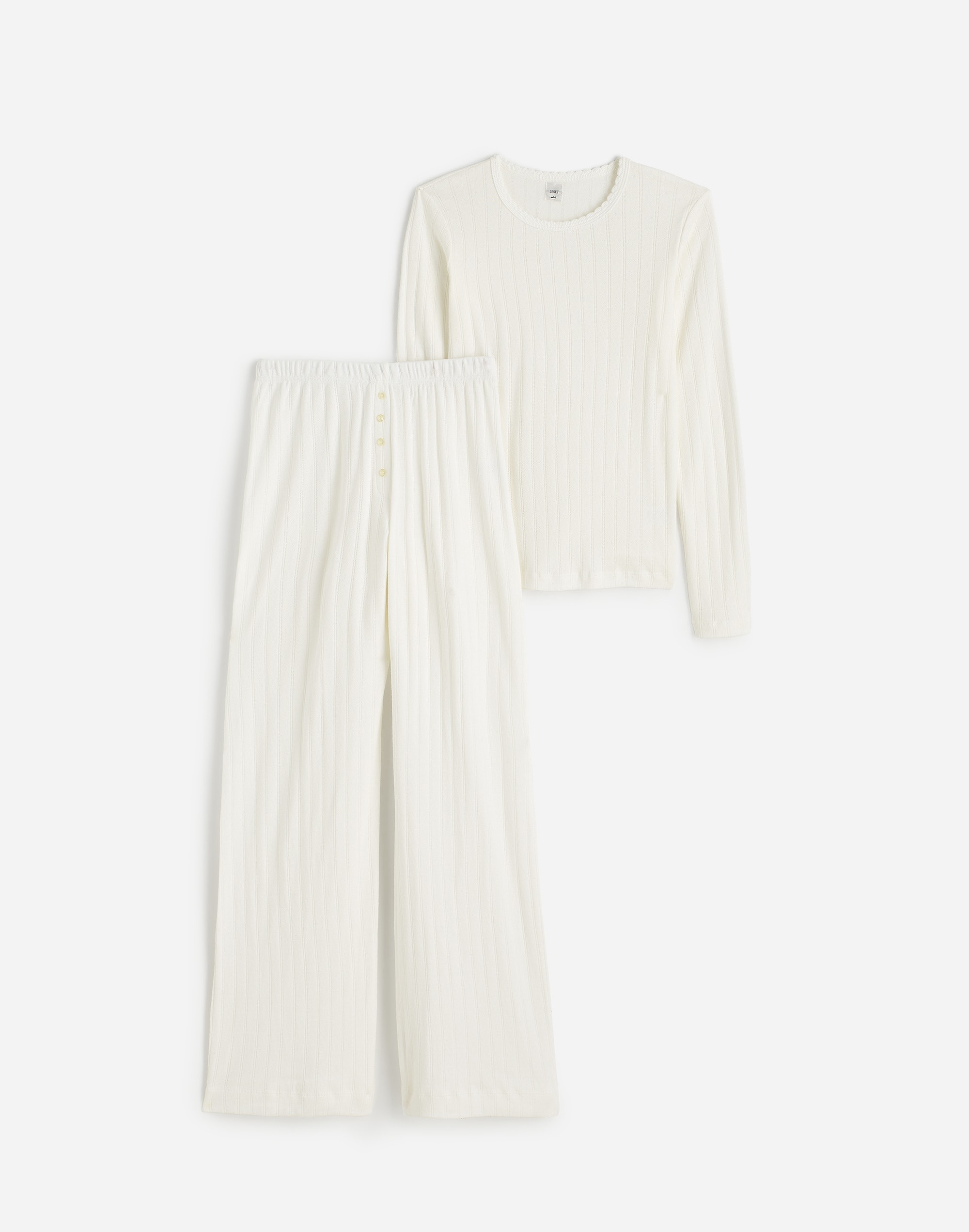 Madewell x LESET Pointelle Perfect Tee &amp; Pant Set