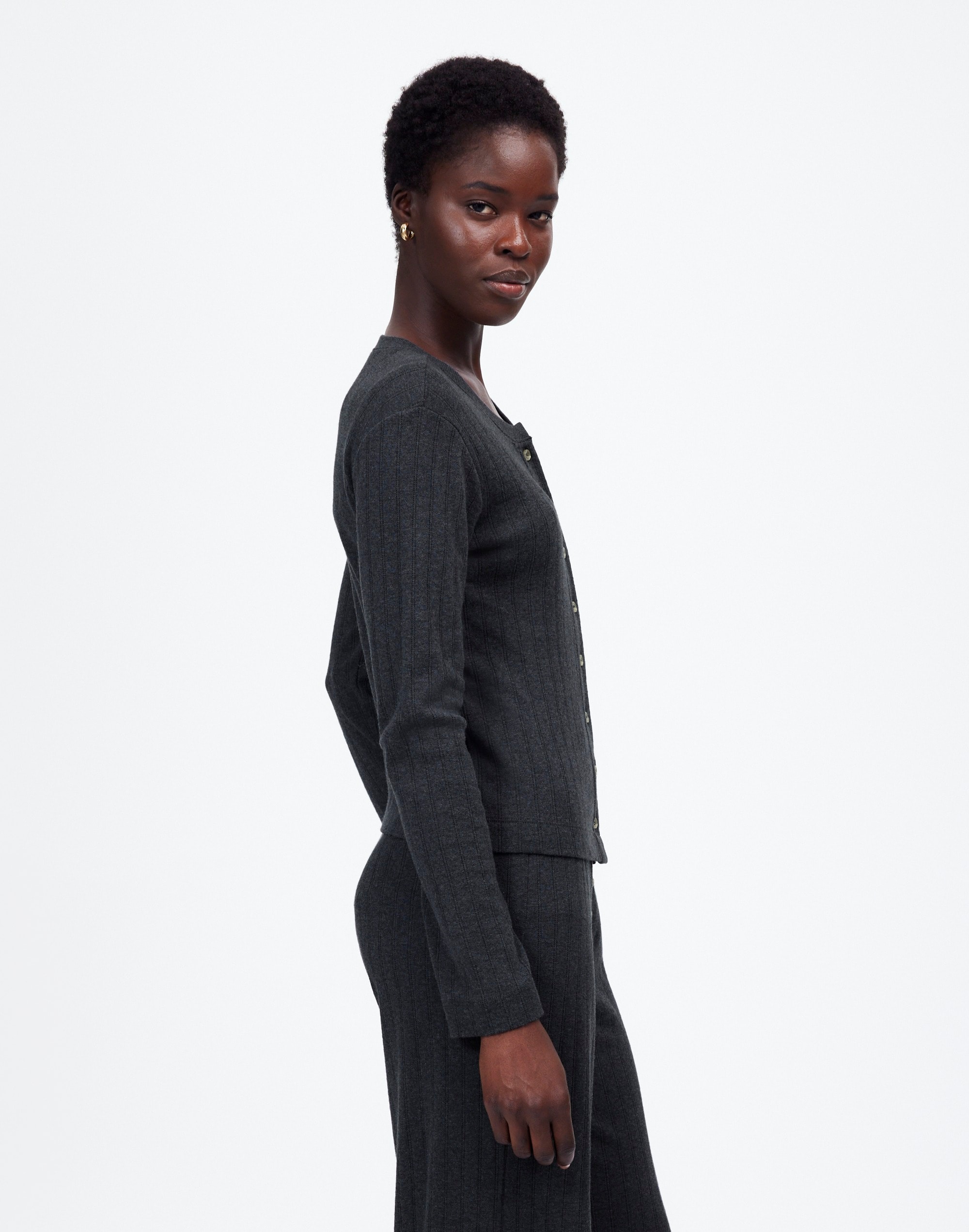 Madewell x LESET Pointelle Classic Crew Cardigan