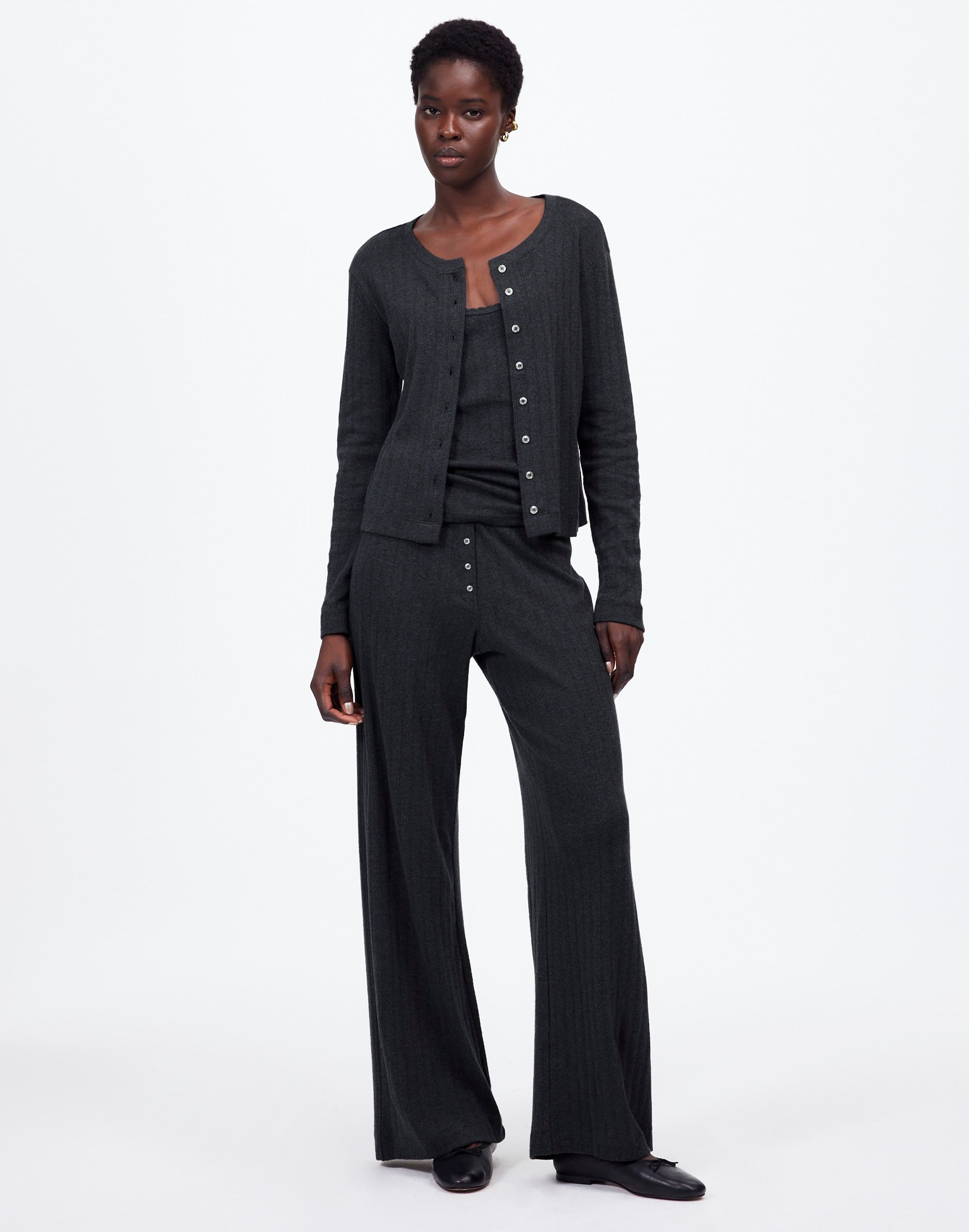 Madewell x LESET Pointelle Classic Crew Cardigan