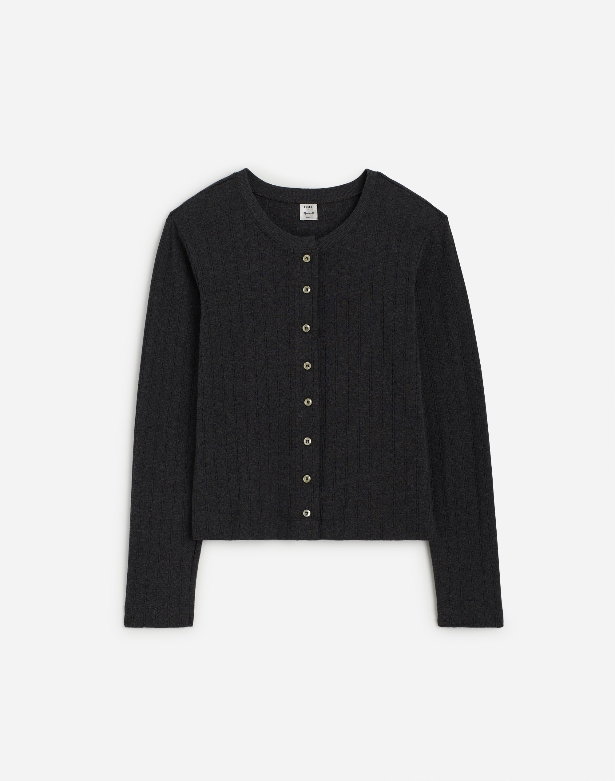 Madewell x LESET Pointelle Classic Crew Cardigan