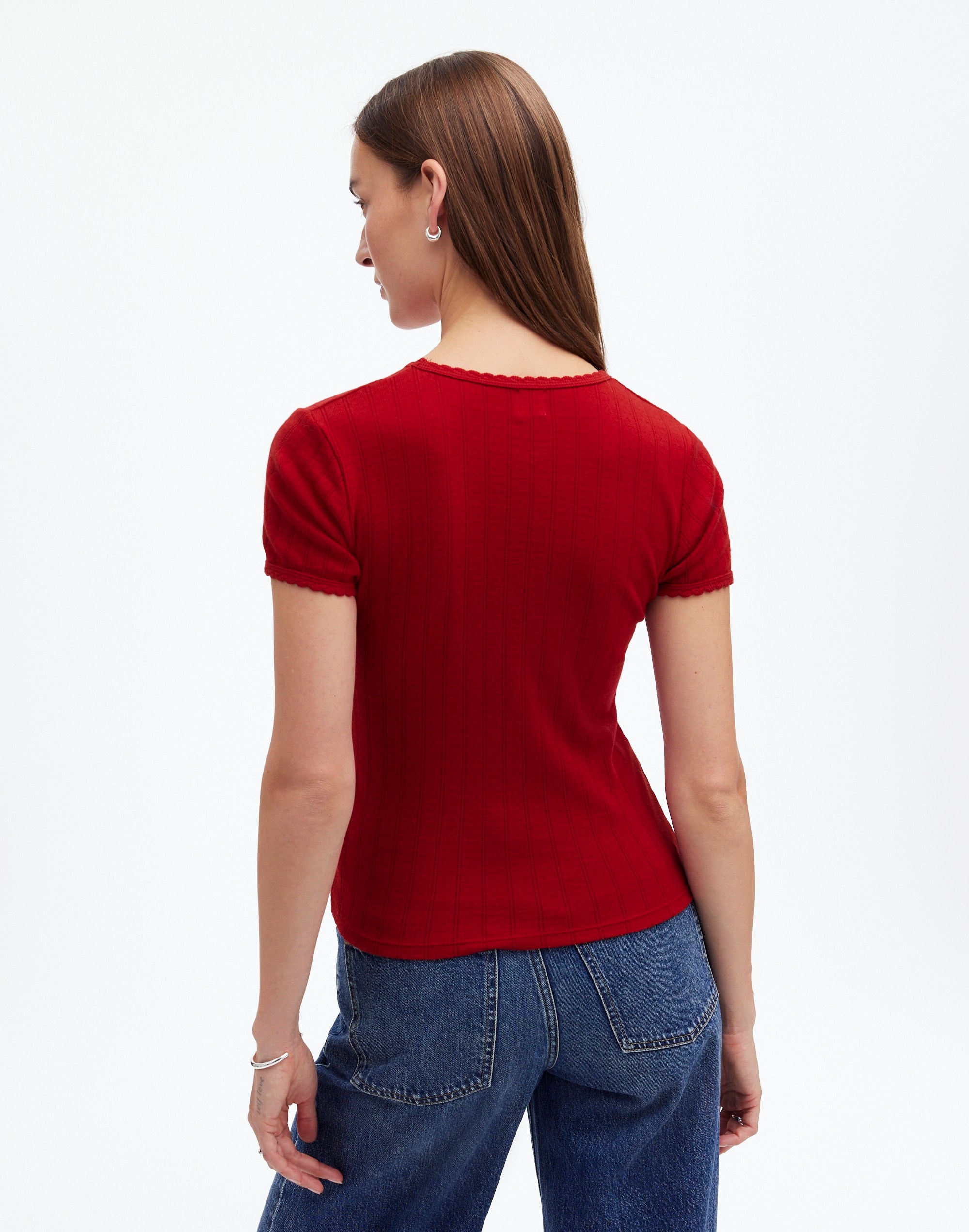 LESET Pointelle Slim-Fit Tee