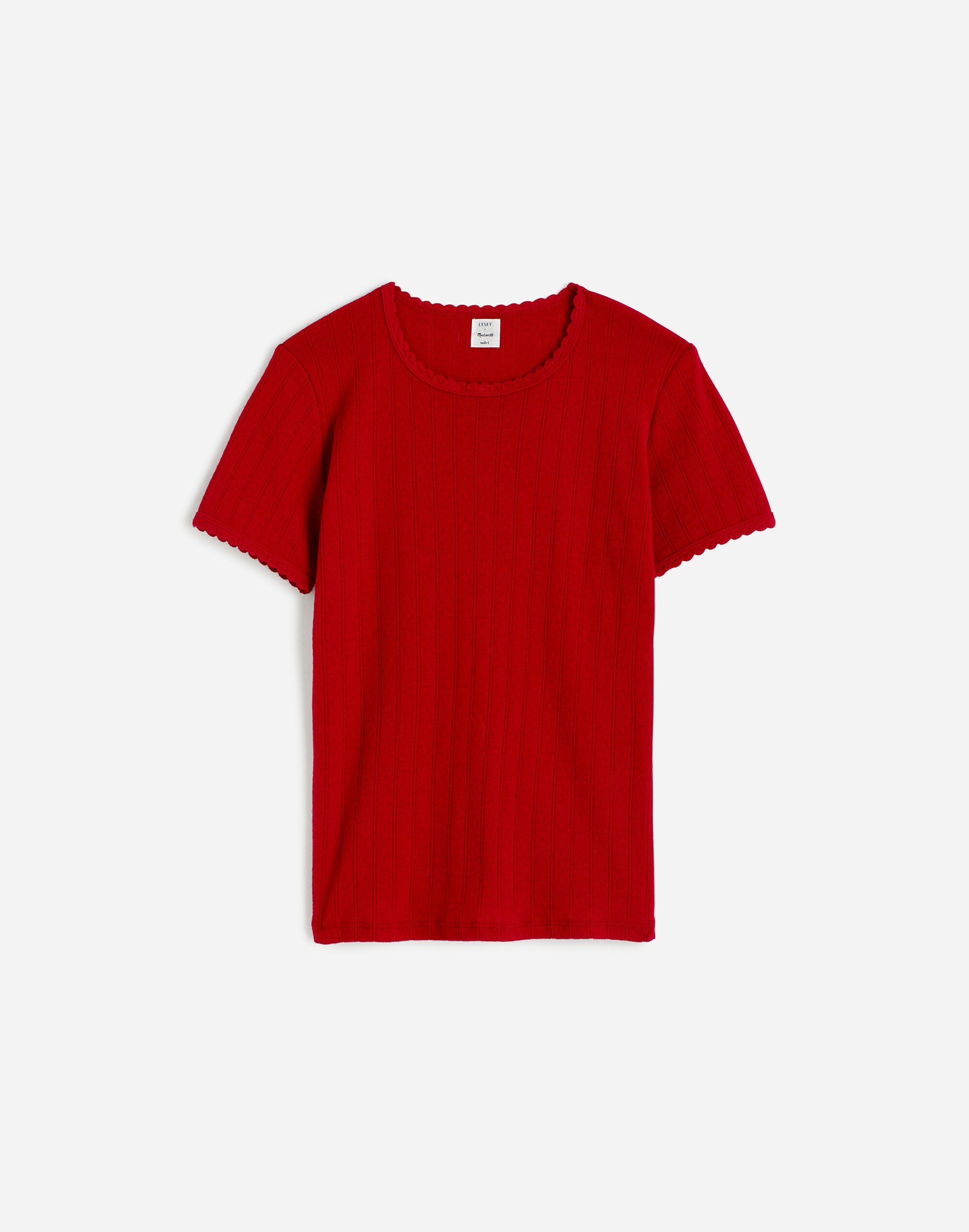 LESET Pointelle Slim-Fit Tee