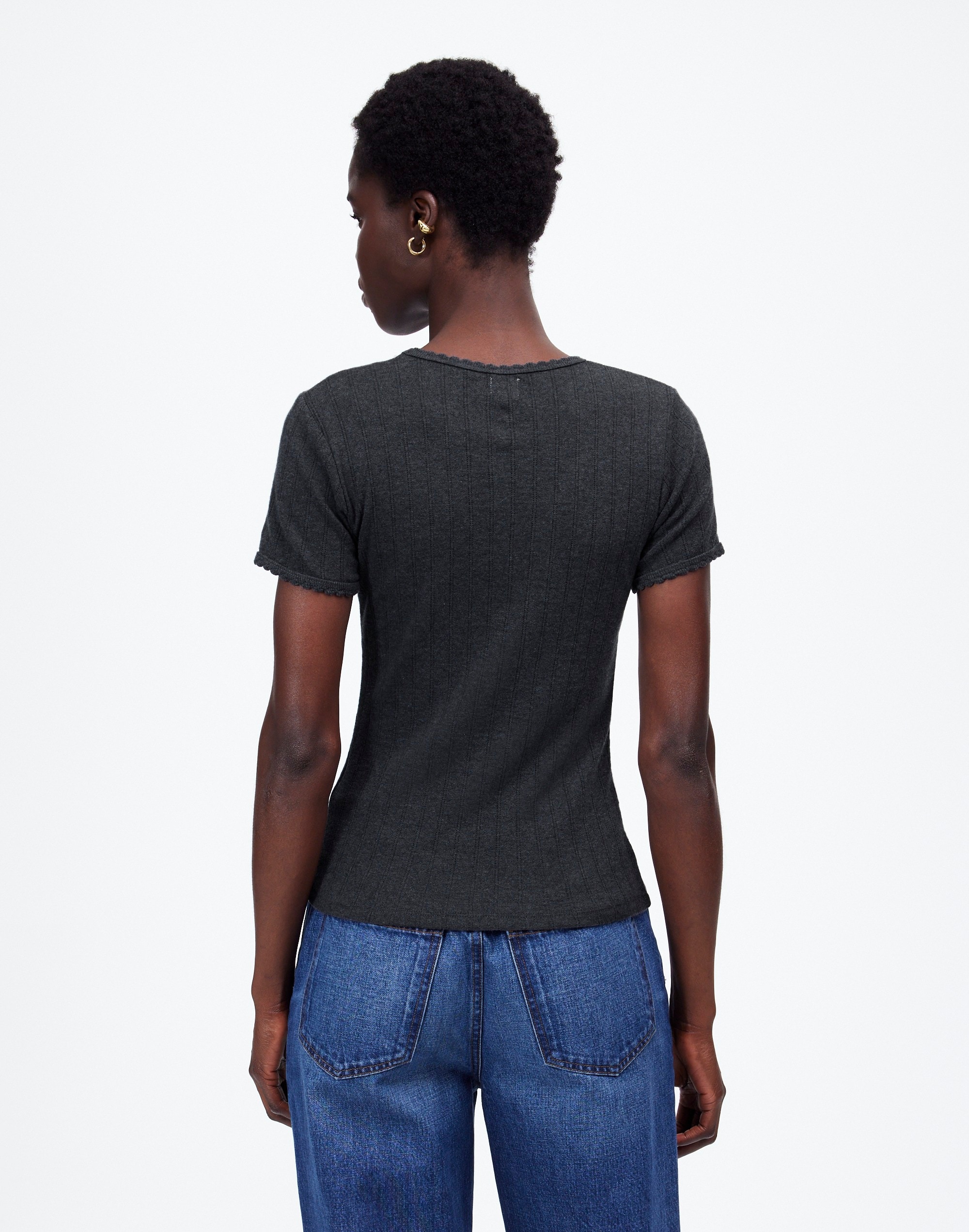 LESET Pointelle Slim-Fit Tee