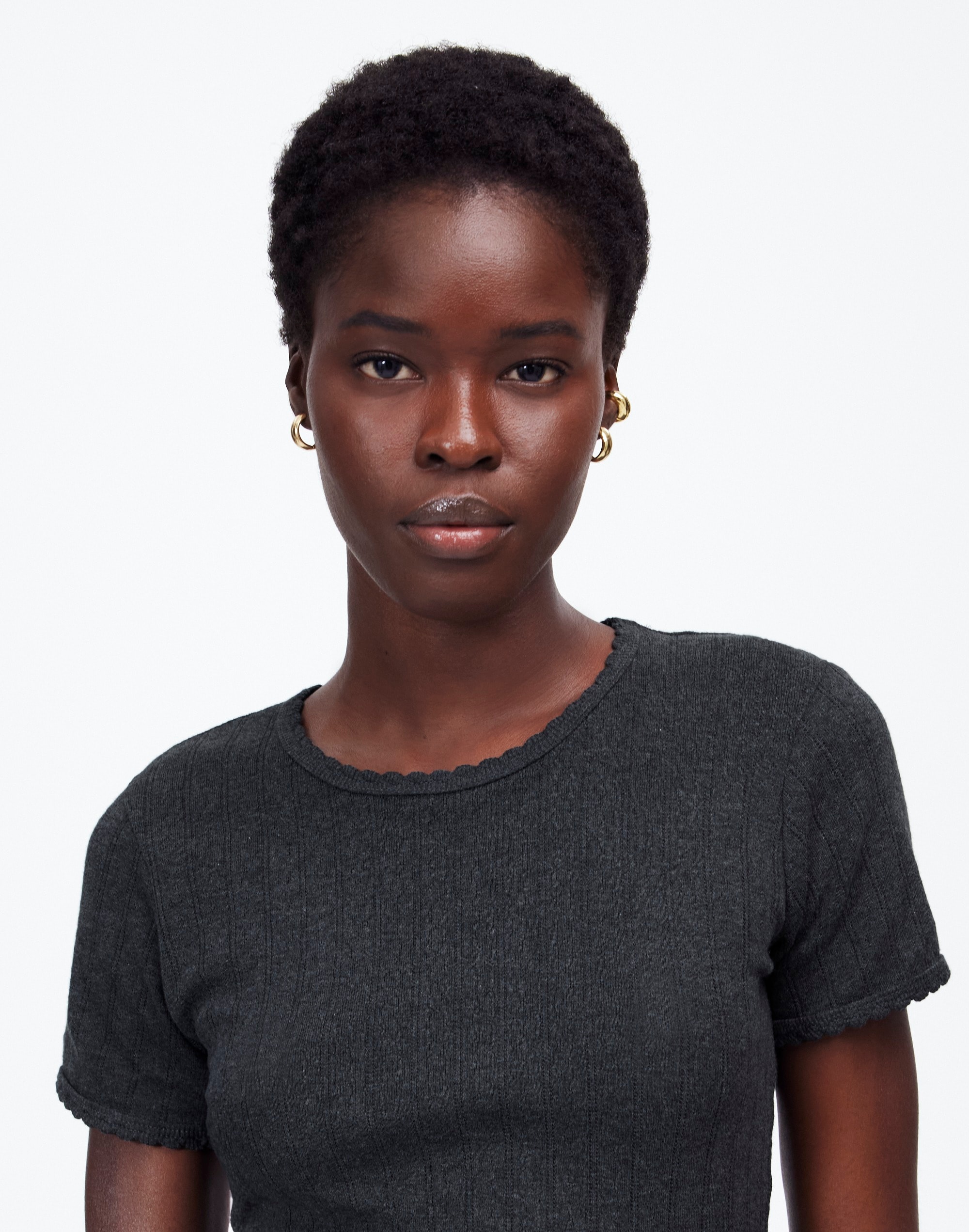 LESET Pointelle Slim-Fit Tee