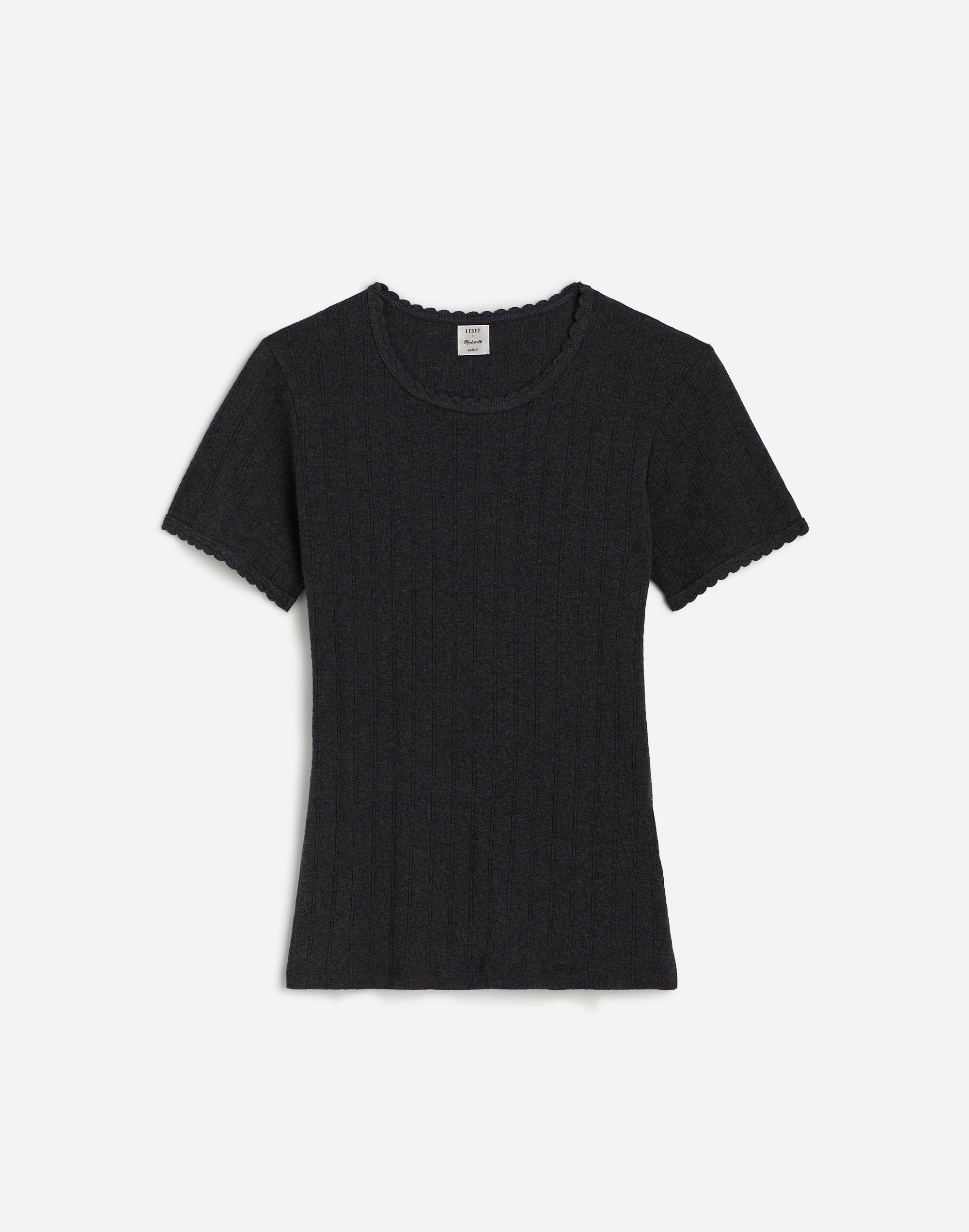 LESET Pointelle Slim-Fit Tee