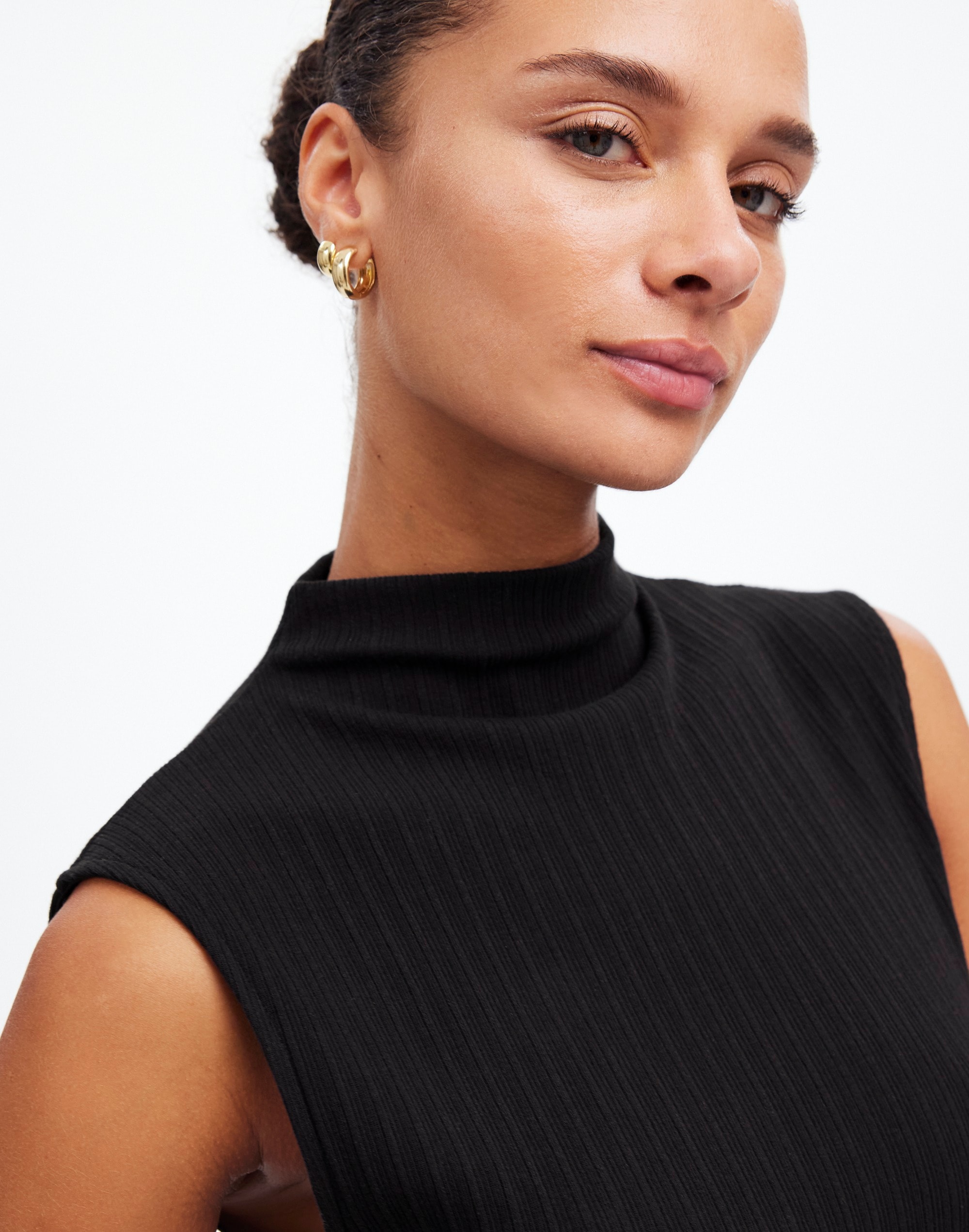 ribbed mockneck tank