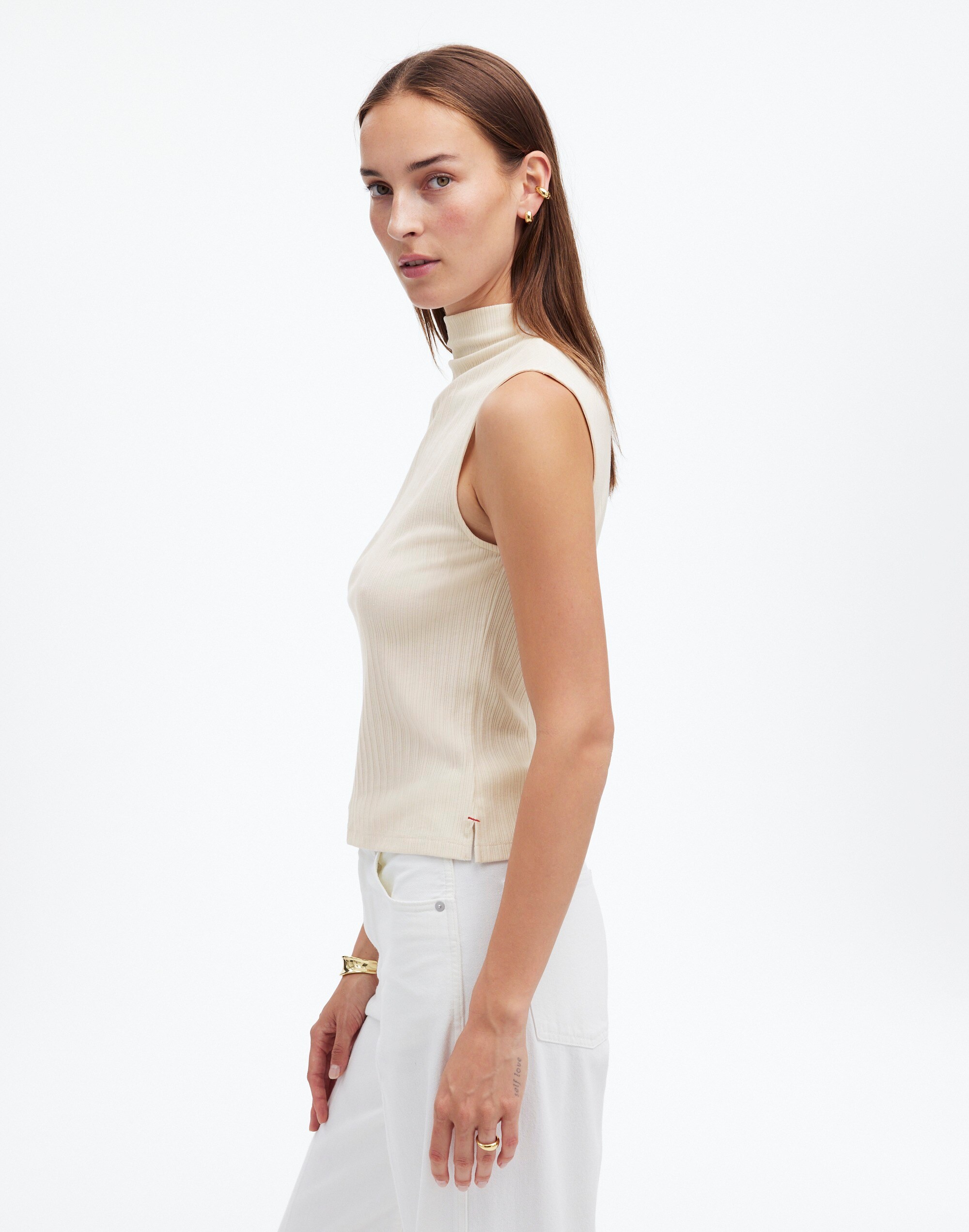 Ribbed Mockneck Tank