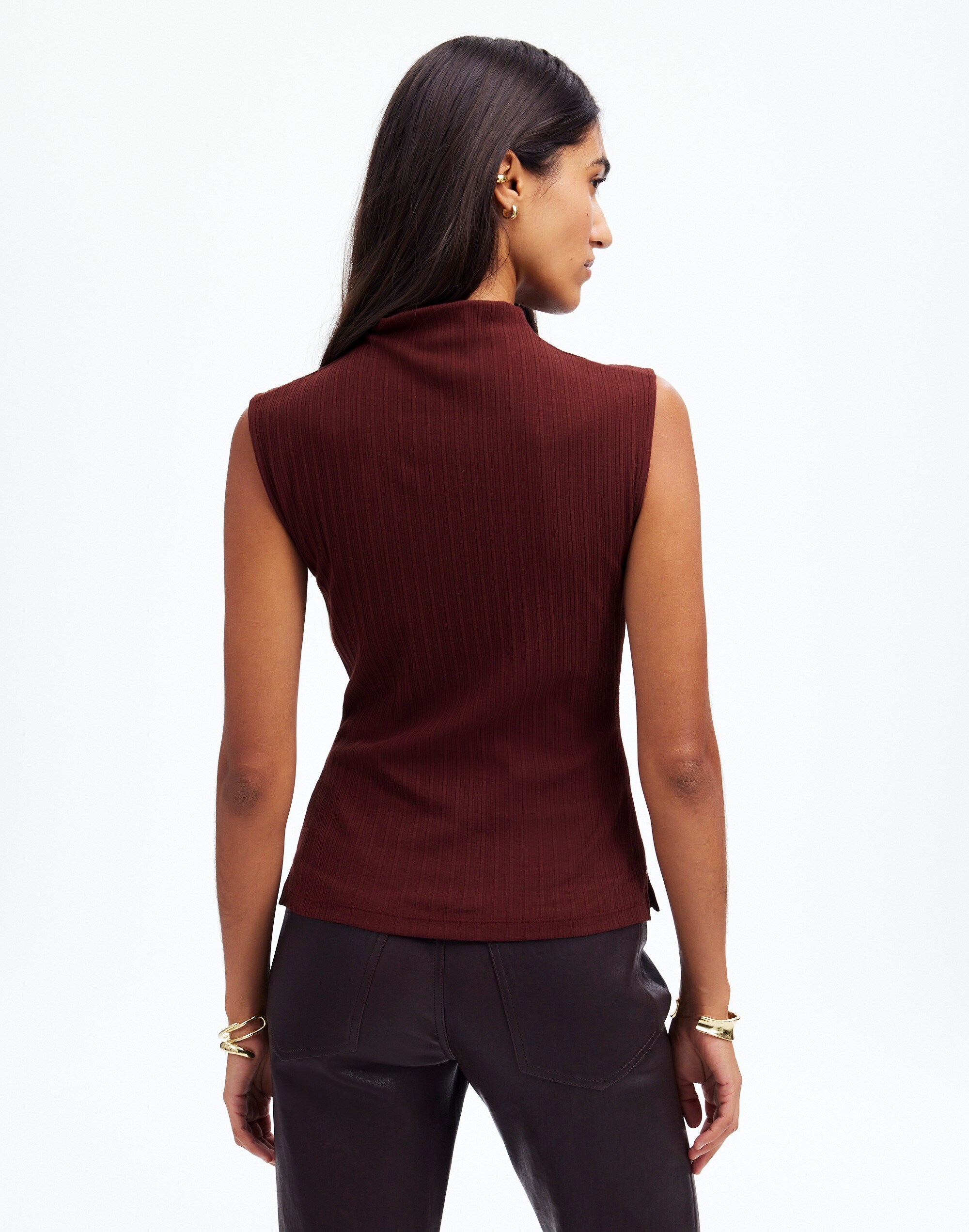 Ribbed Mockneck Tank