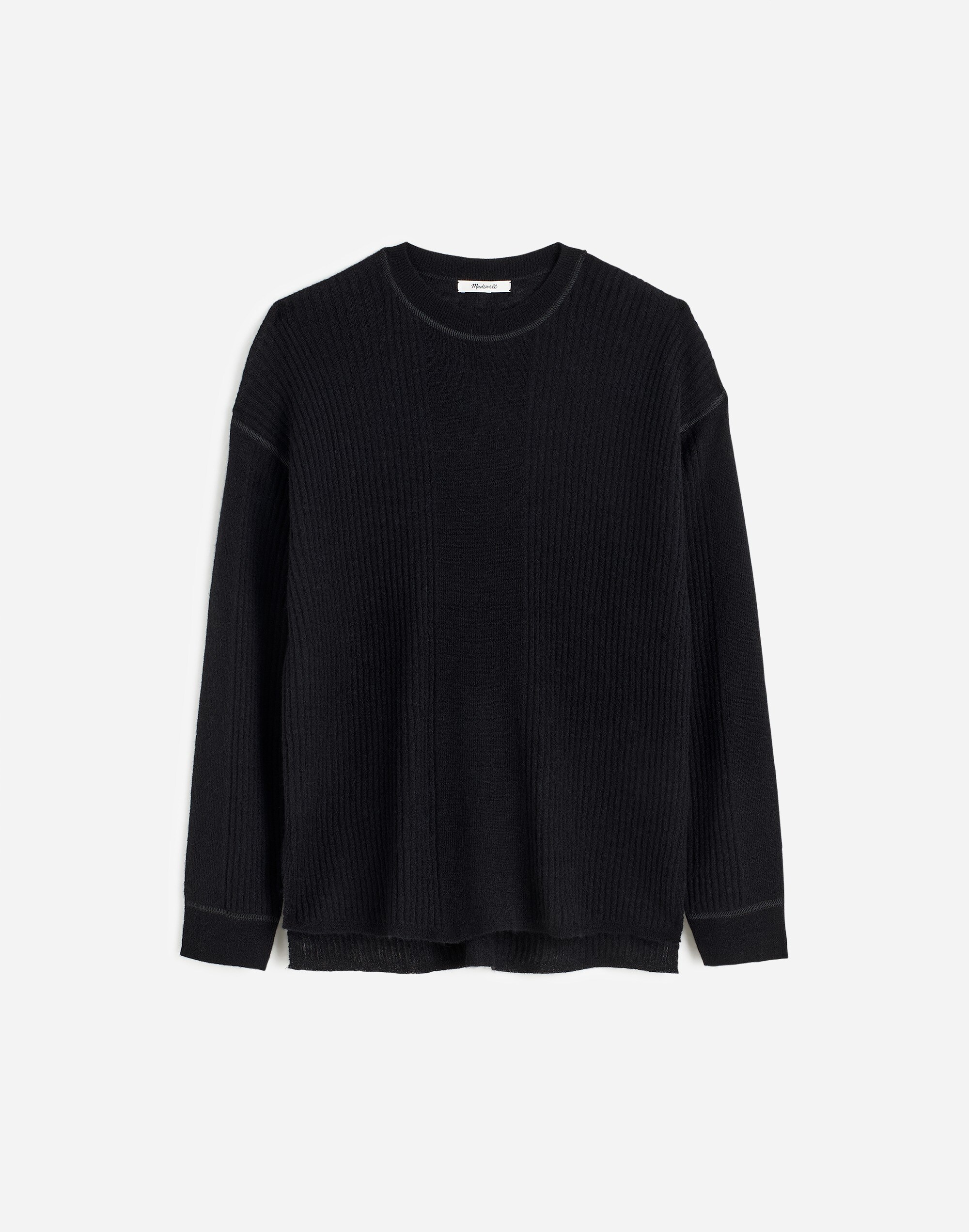 Plus Ribbed Alpaca-Blend Crewneck Sweater