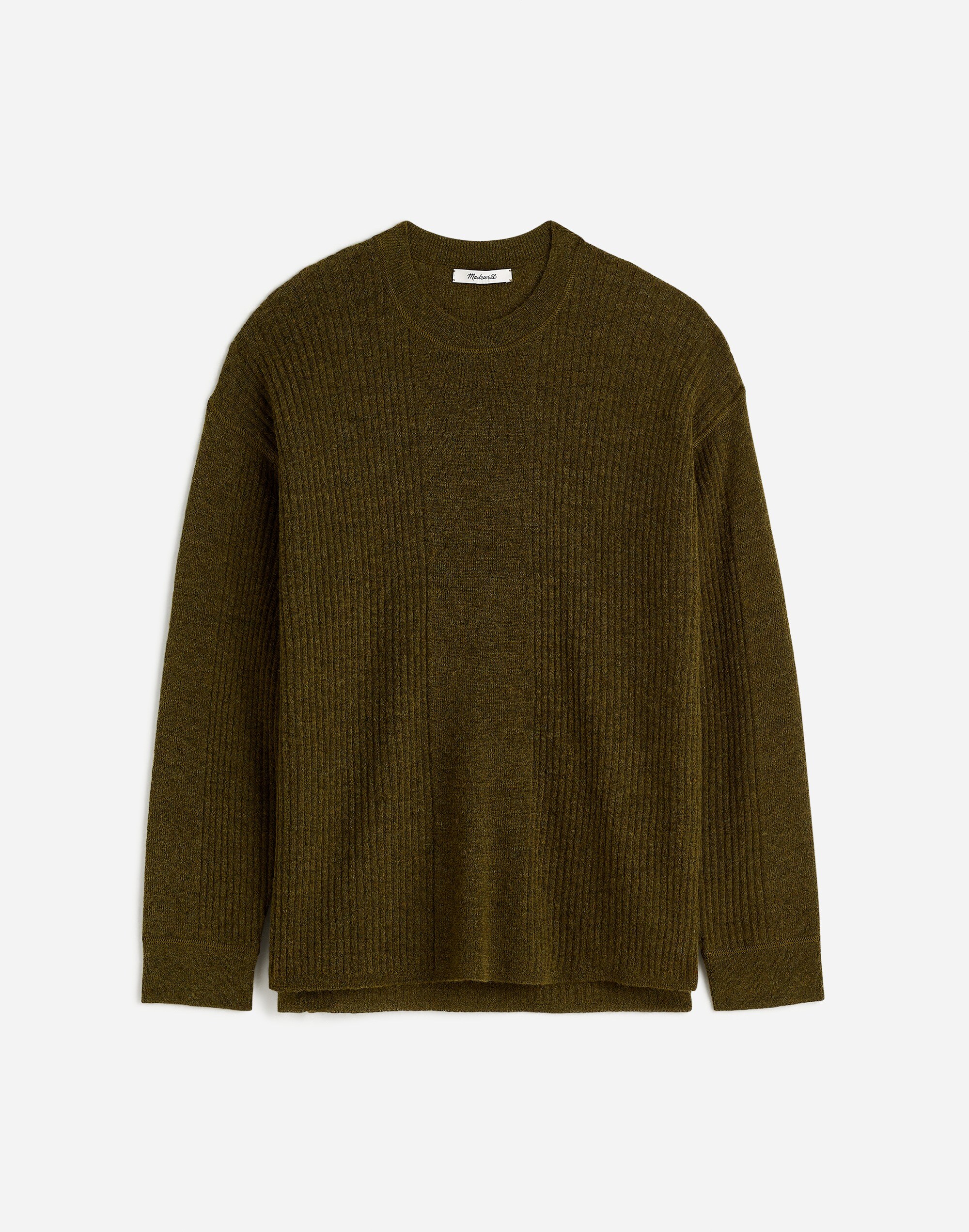 Plus Ribbed Alpaca-Blend Crewneck Sweater