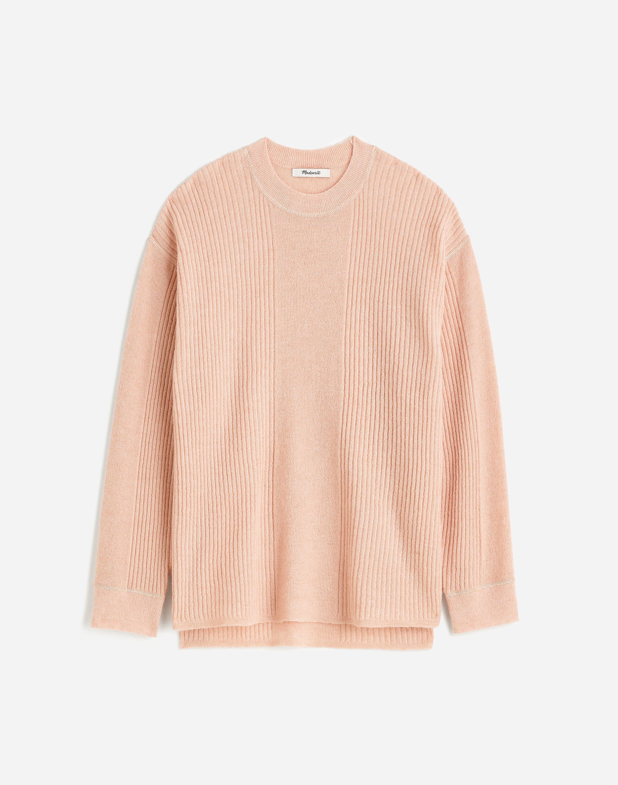 Plus Ribbed Alpaca-Blend Crewneck Sweater