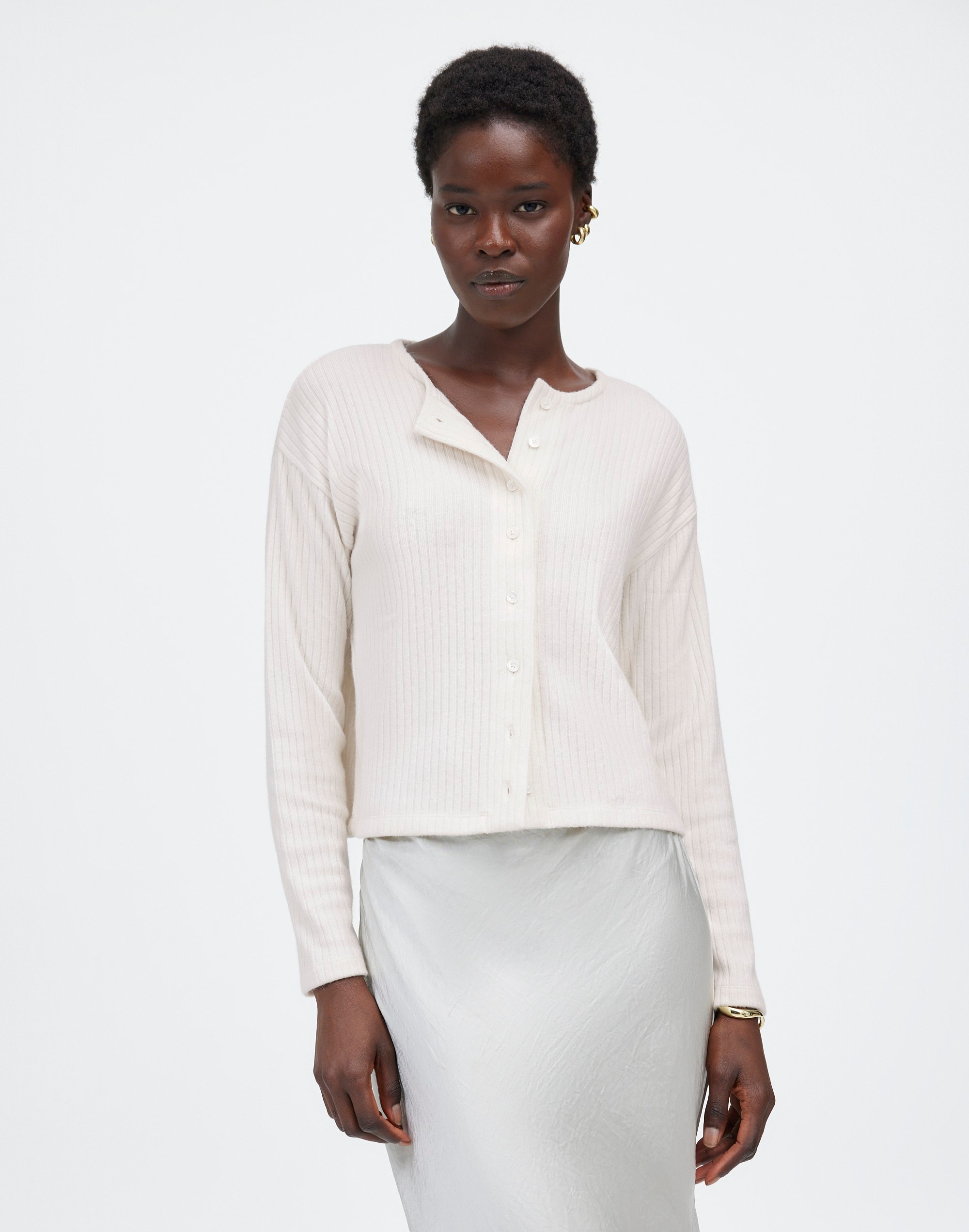 Relaxed Button-Front Cardigan