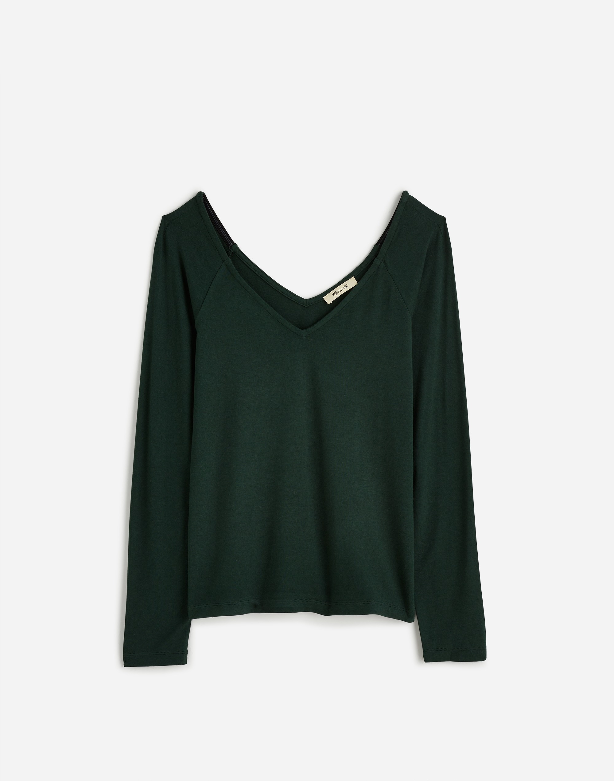 Jersey V-Neck Long-Sleeve Top
