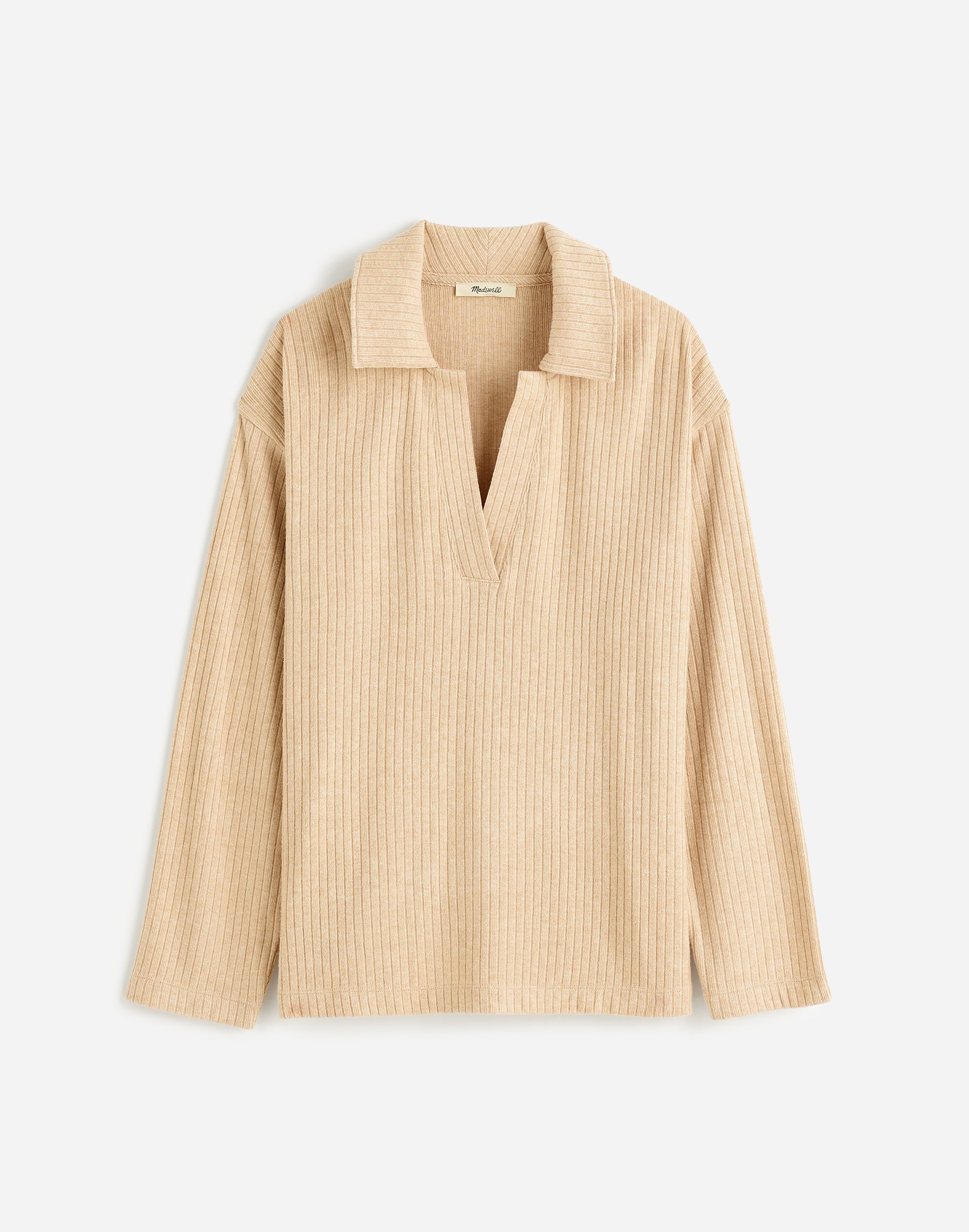 Relaxed Long-Sleeve Polo Tee