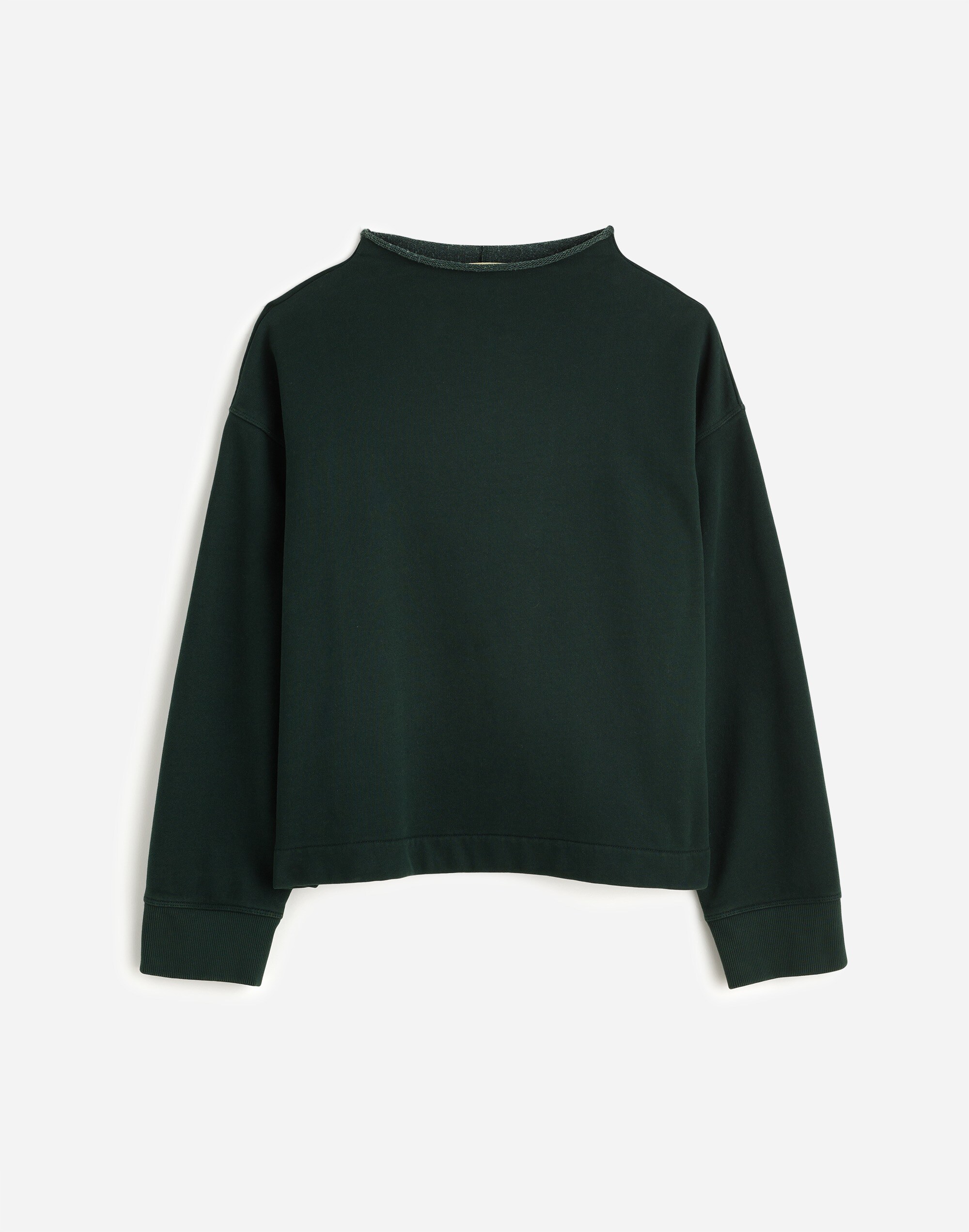 long-sleeve funnel-neck sweatshirt