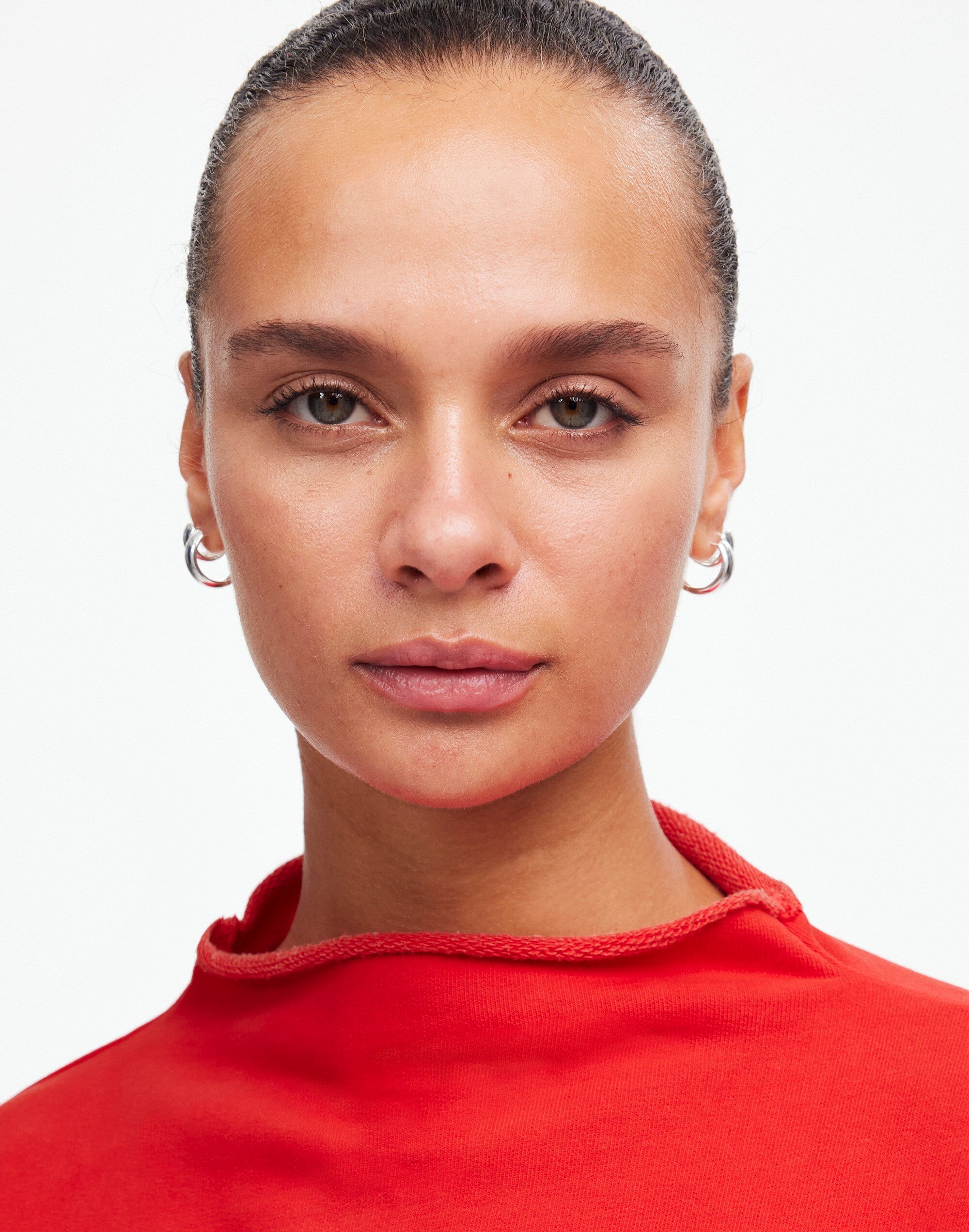 Long-Sleeve Funnel-Neck Sweatshirt
