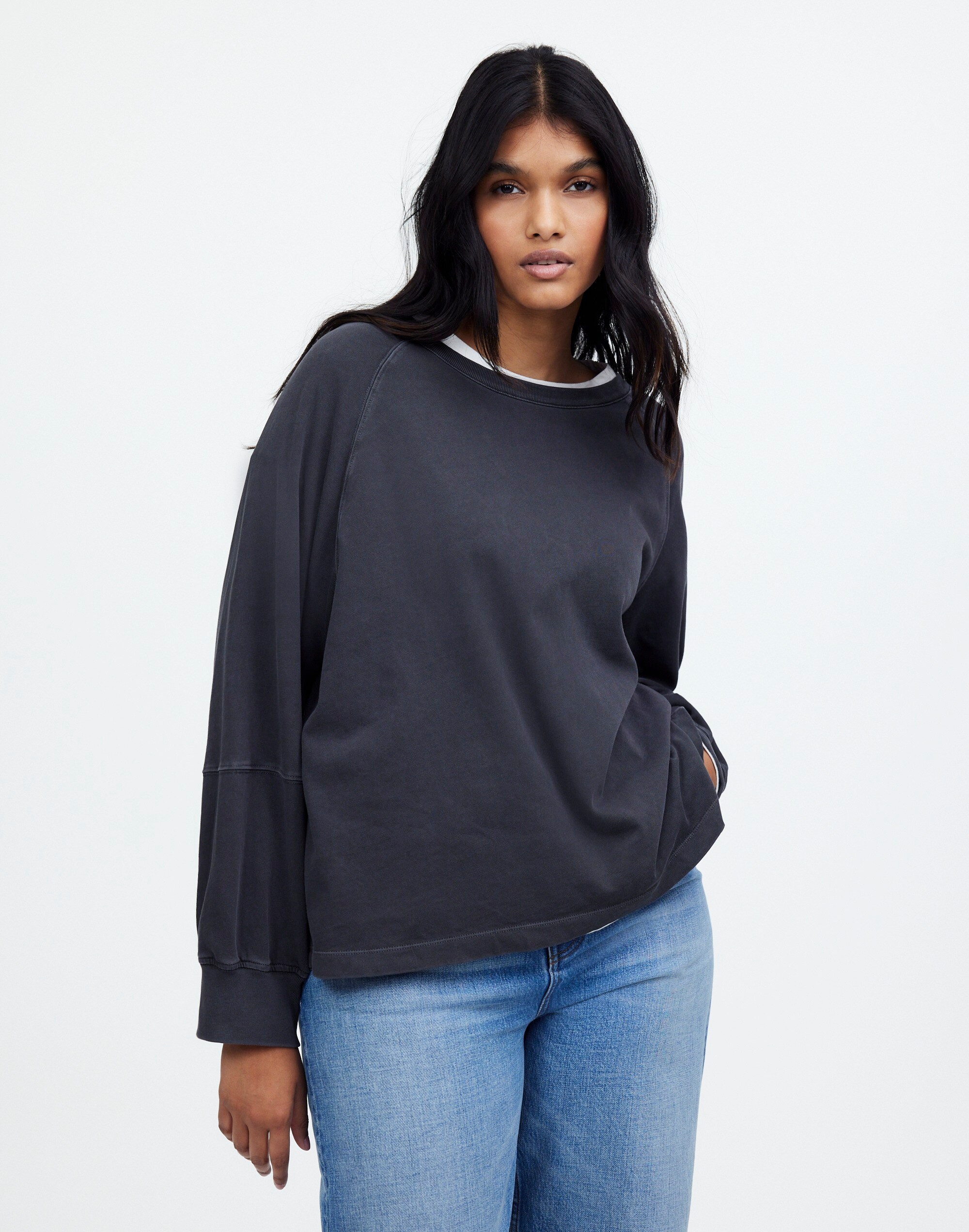 Plus Relaxed Long-Sleeve Raglan Tee