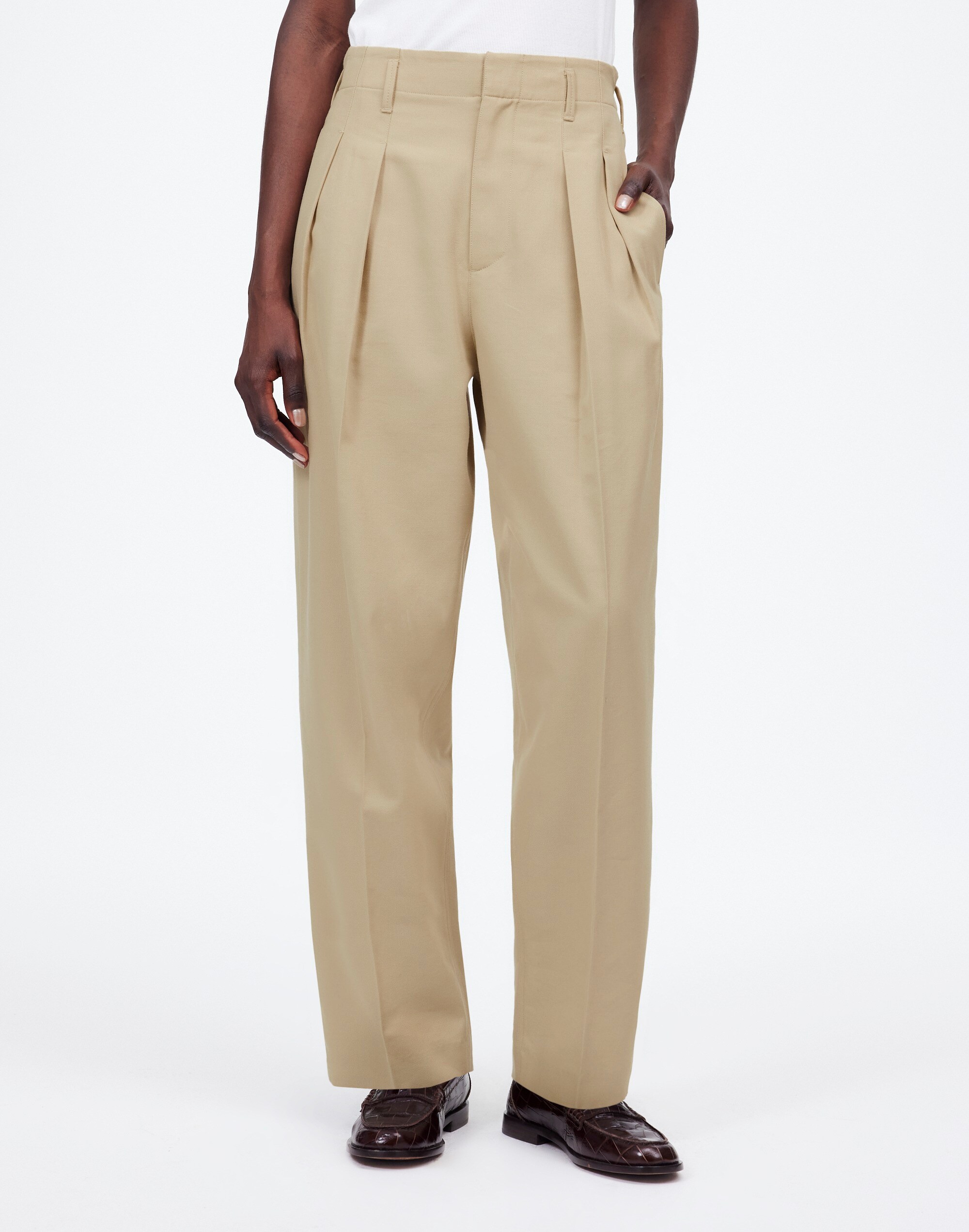 Pleated Carrot Pants