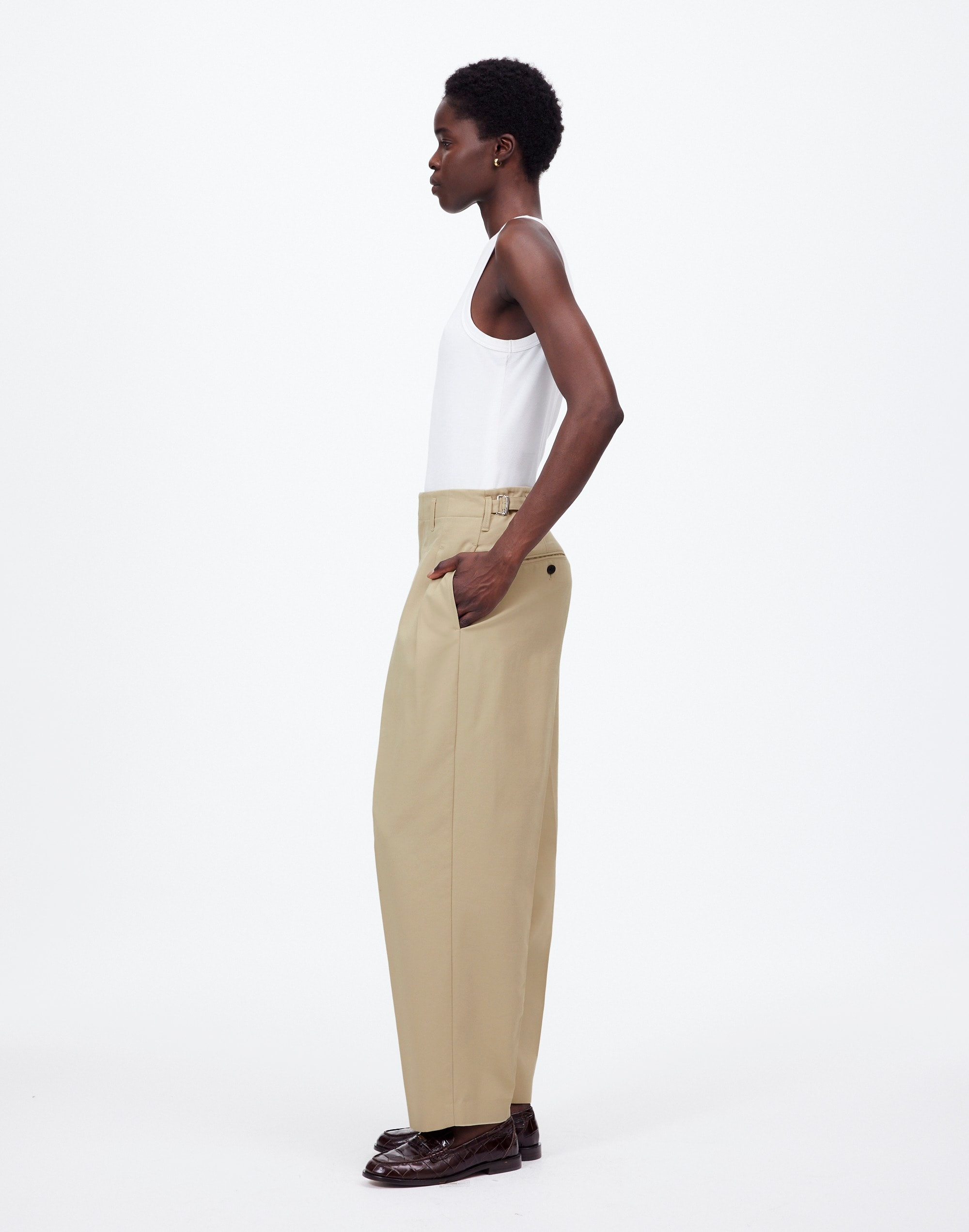 Pleated Carrot Pants