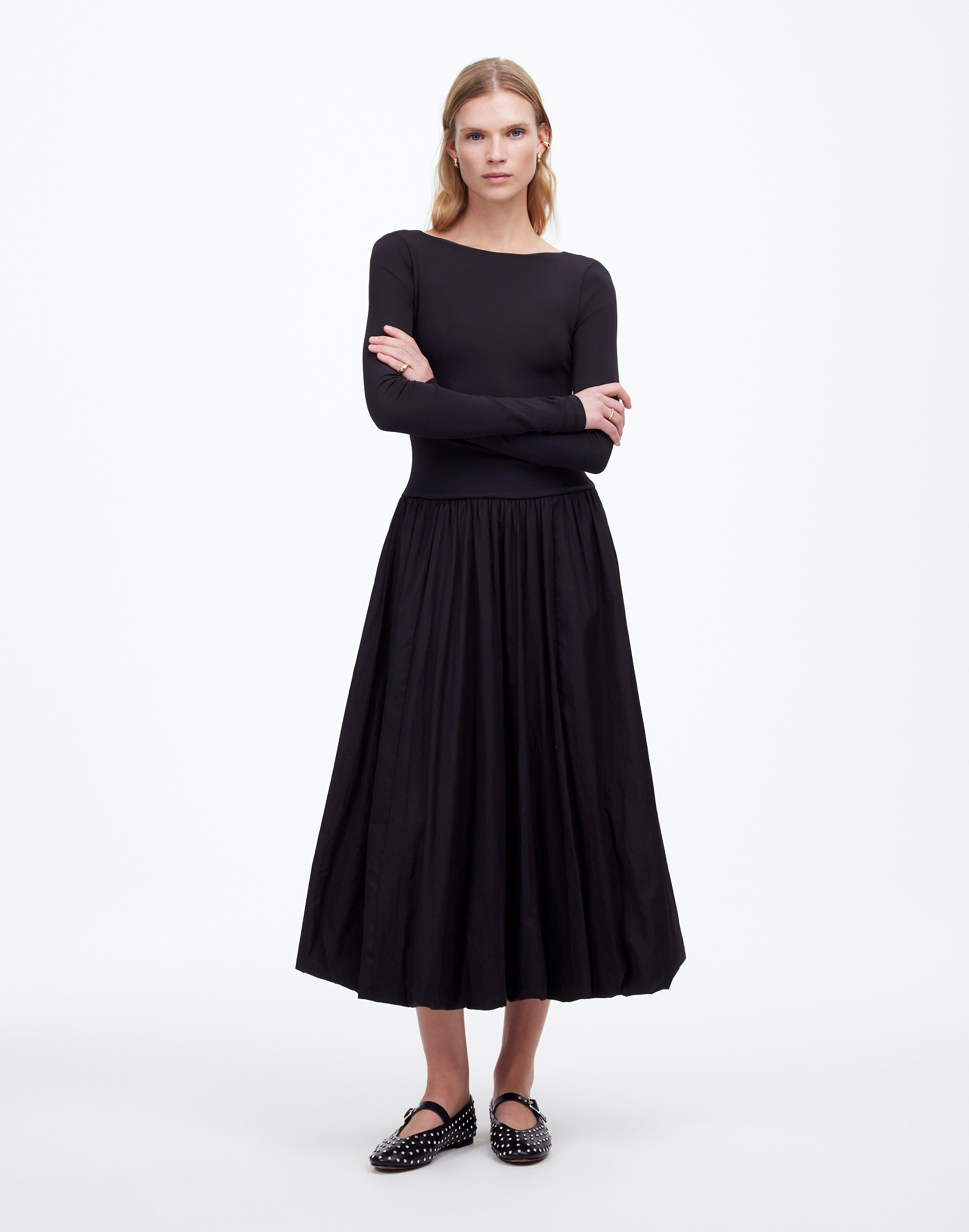 bubble-hem midi dress
