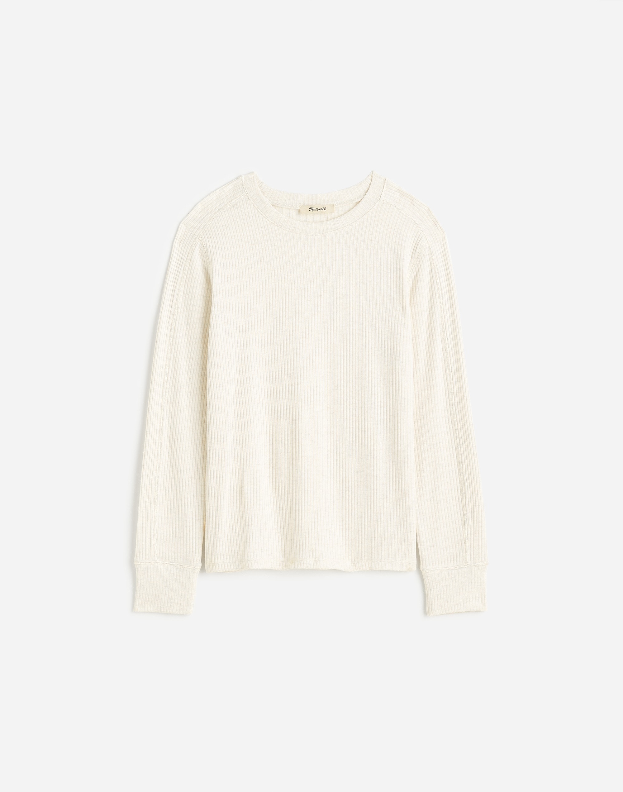 Ribbed Crewneck Long-Sleeve Tee