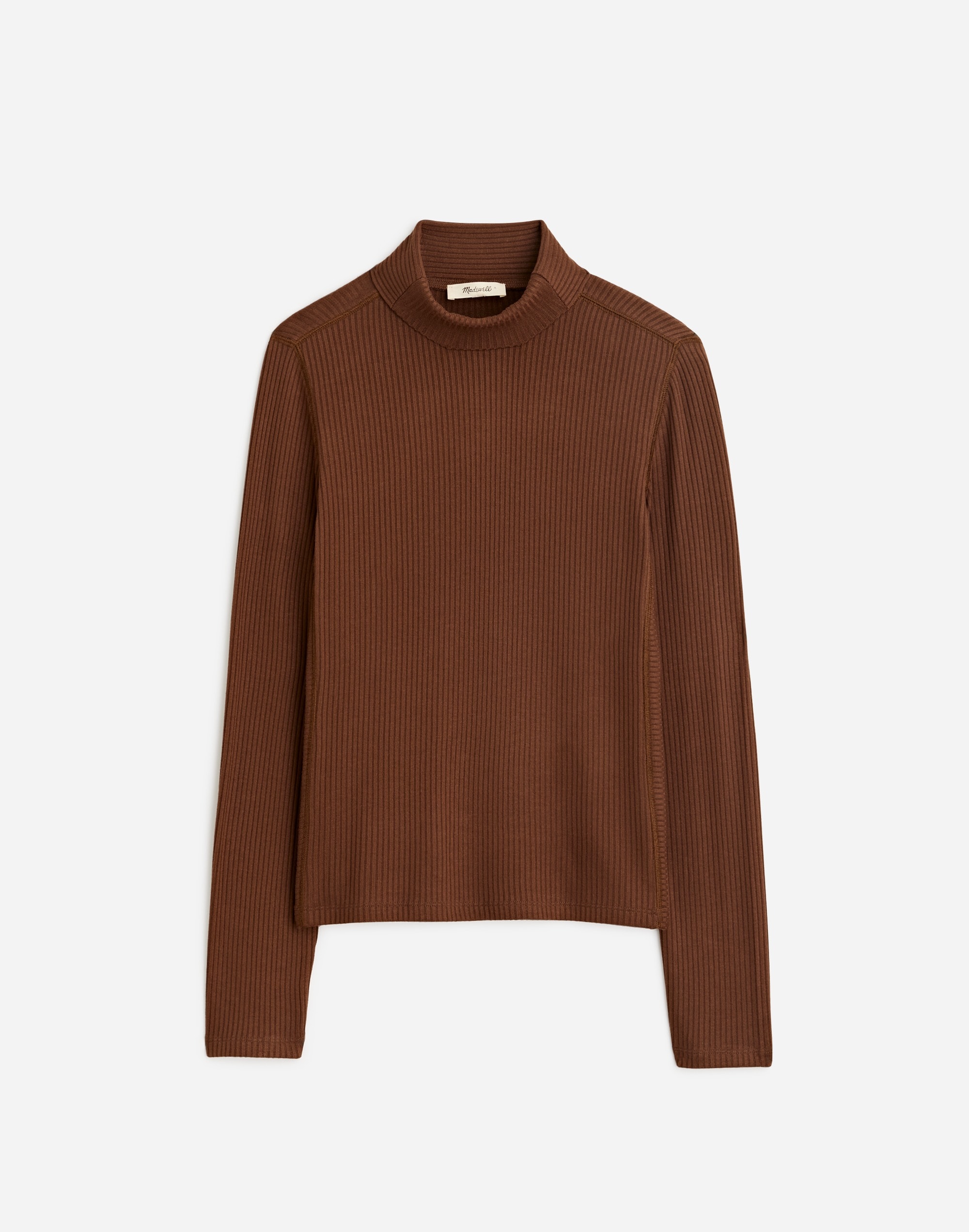 Ribbed Turtleneck Long-Sleeve Tee