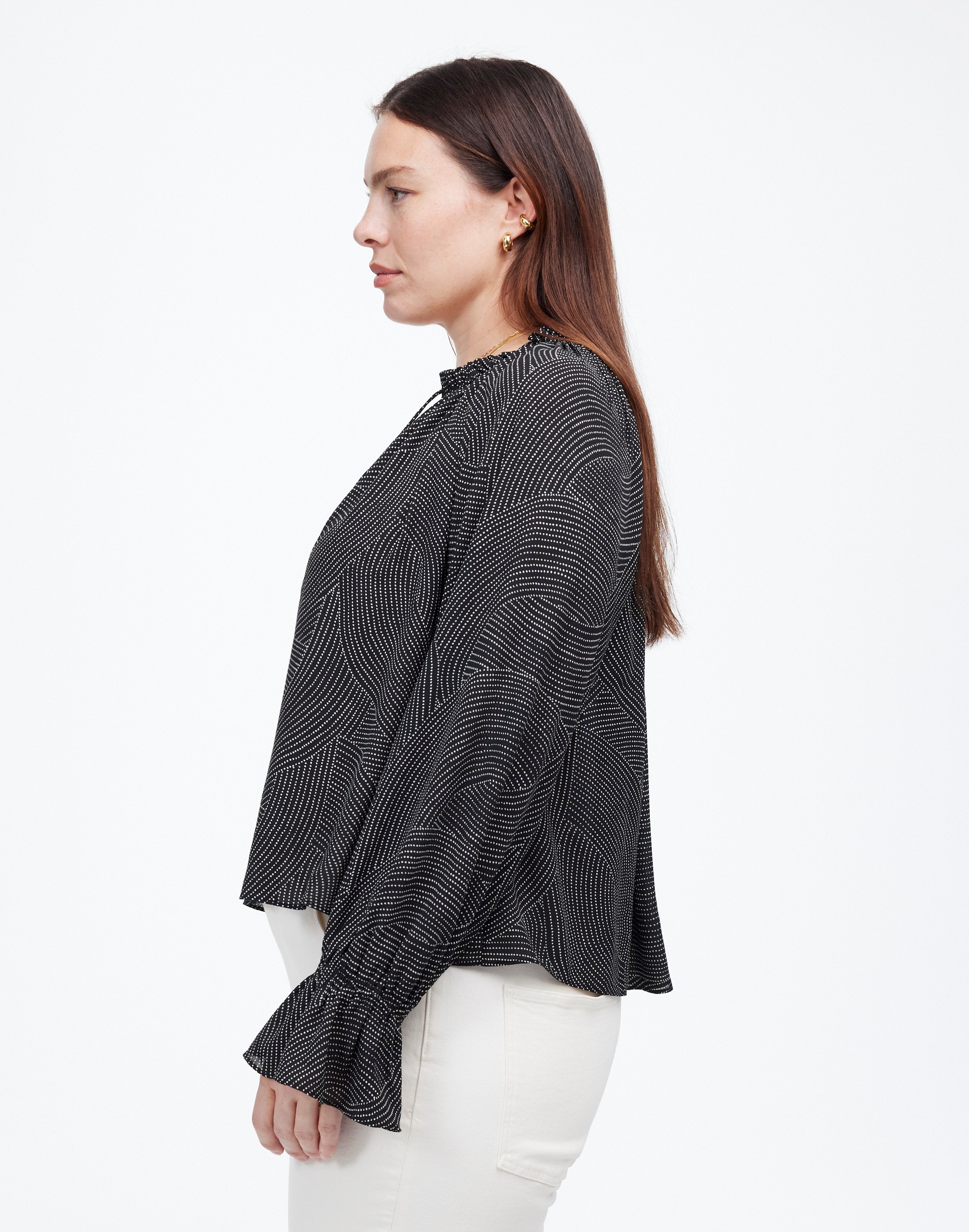 Long-Sleeve Tie-Neck Top | Madewell