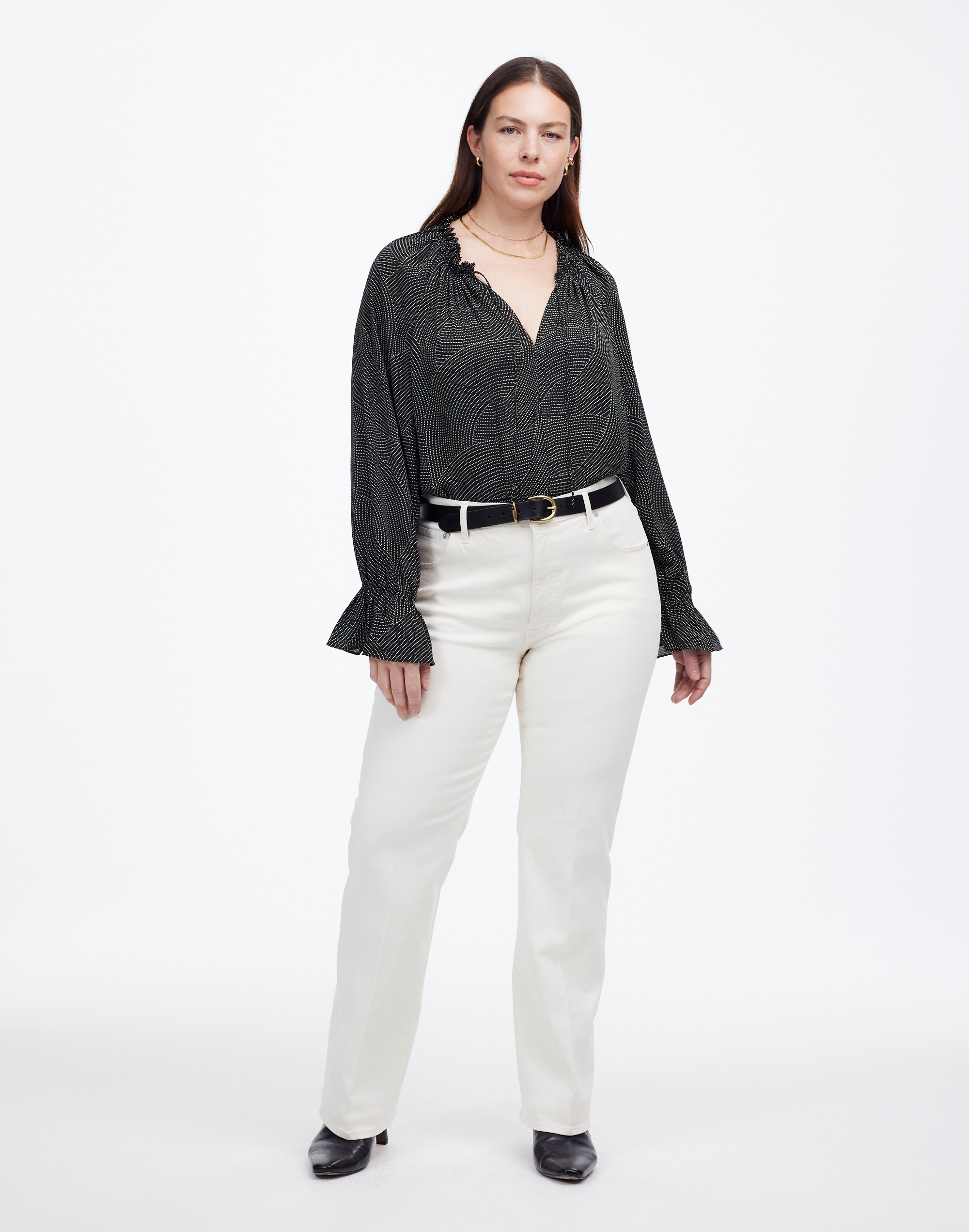 Long-Sleeve Tie-Neck Top | Madewell