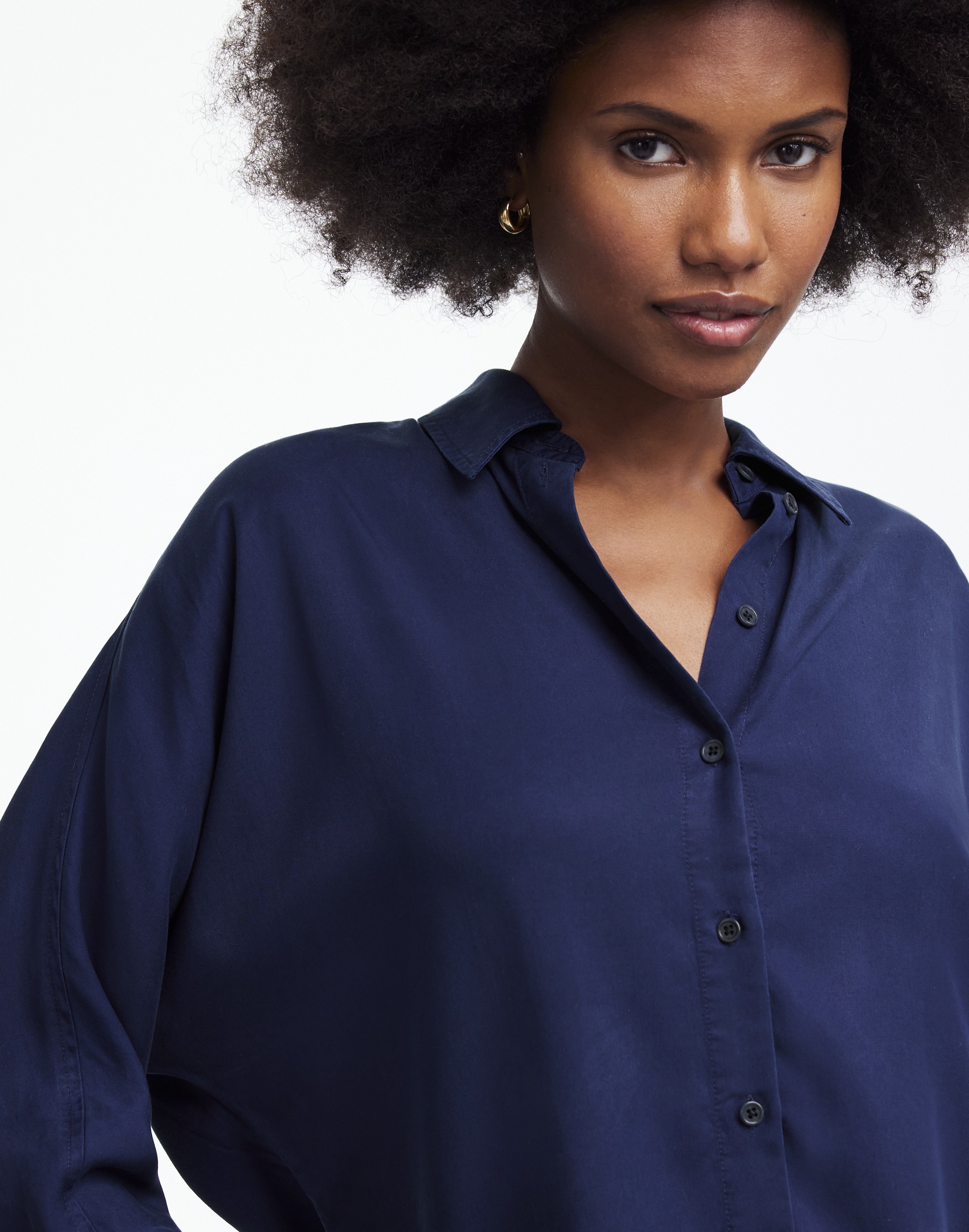 Relaxed Dolman Button-Up Shirt